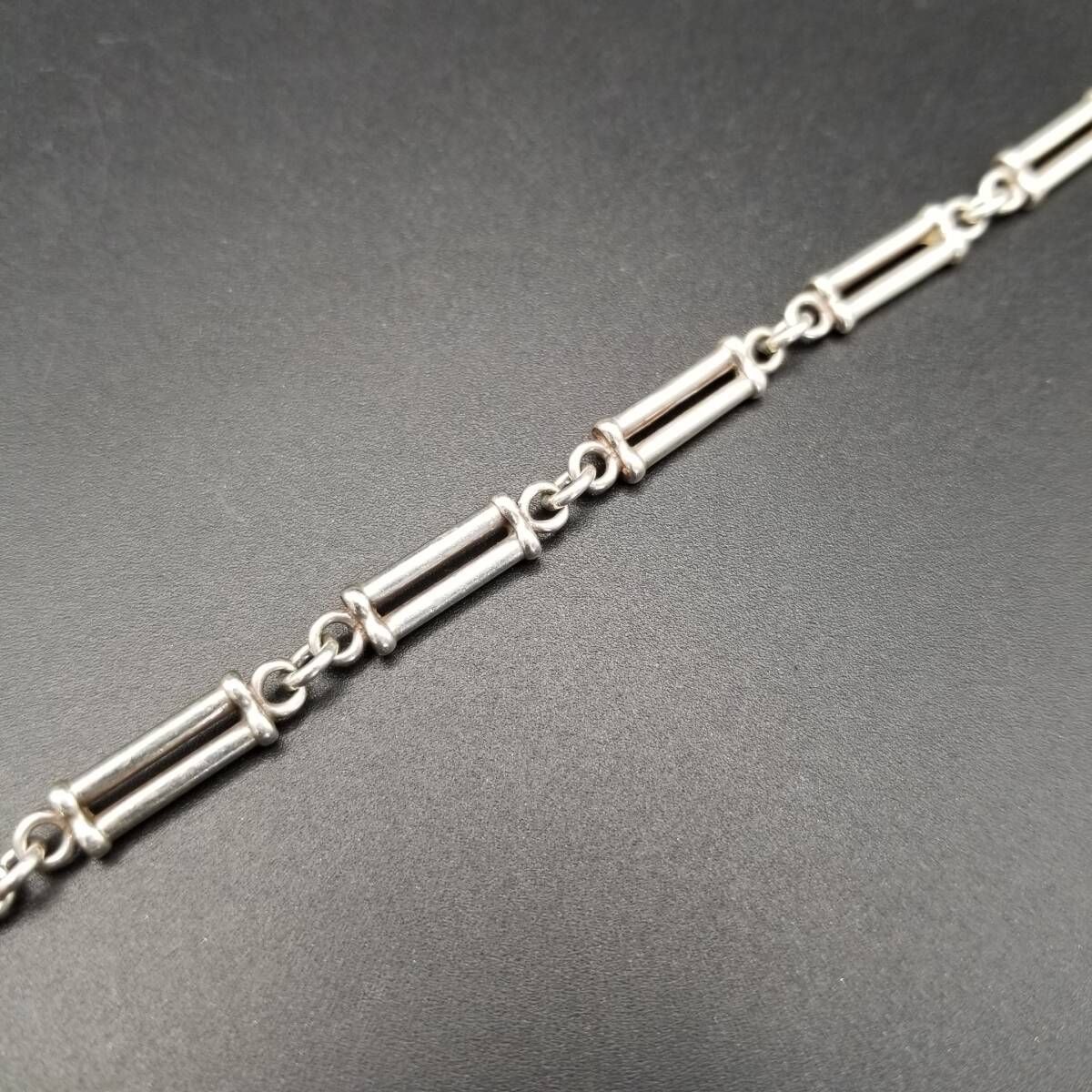 シンプル ダブル バーチェーン 925 シルバー ブレスレット 銀 スタイリッシュ 英国 Birmingham Convention マーク ユニセックス R16-X