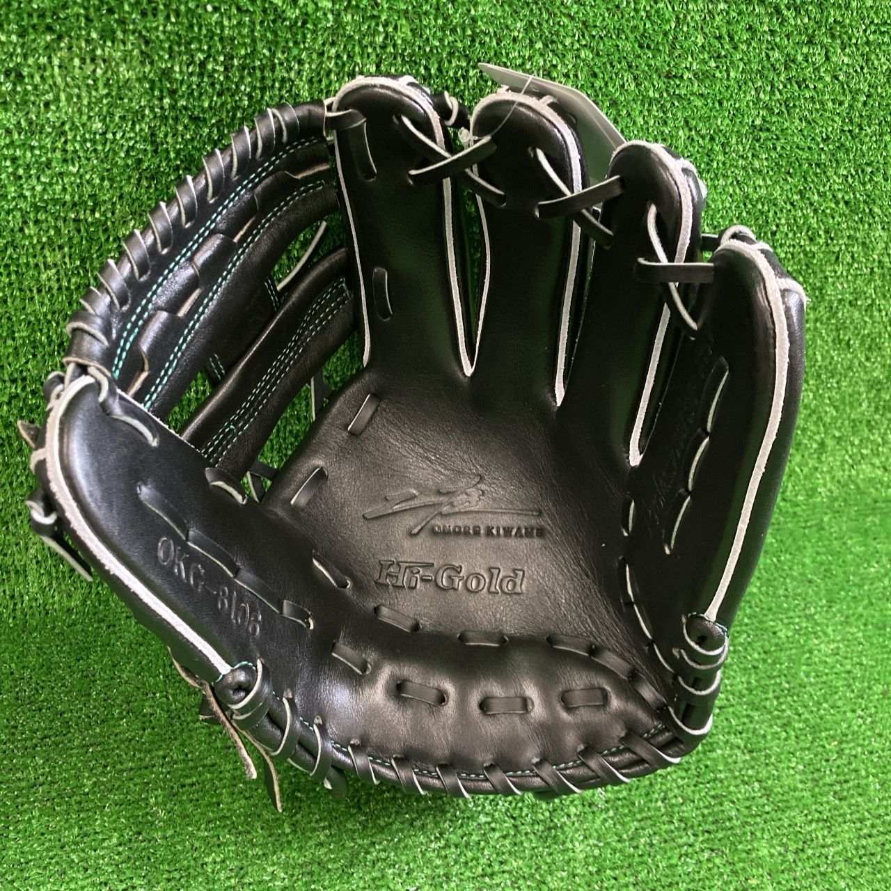 ハイゴールド 一般軟式用グラブ ブラック 艶有 内野手用 OKG 8106 己