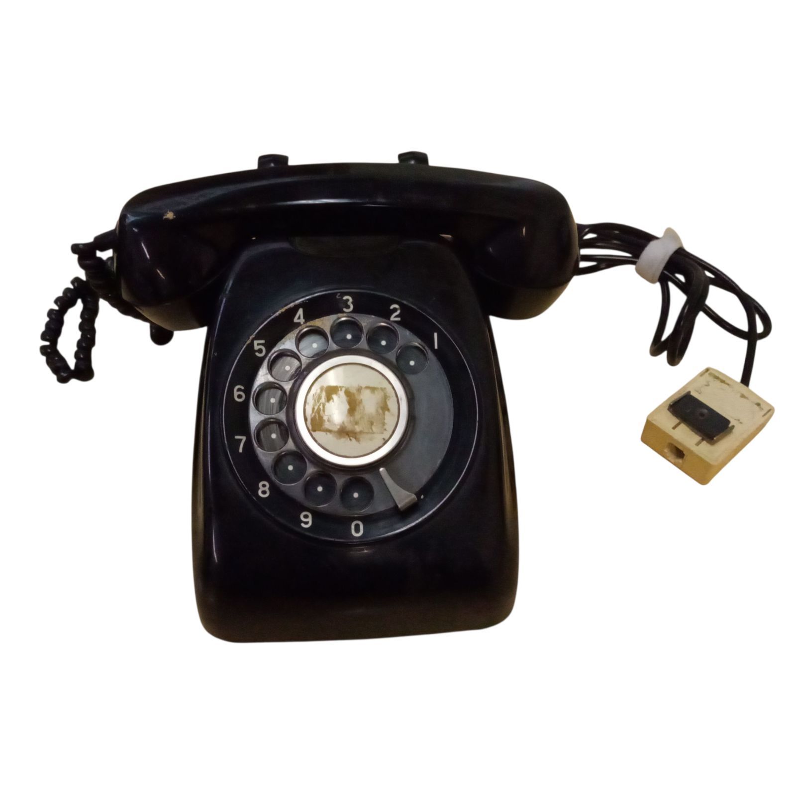 博物館級 昭和レトロ アンティーク 当時物 黒電話機 ダイヤル式 X11173 ダイヤル式黒電話 昭和レトロ アンティーク 当時物