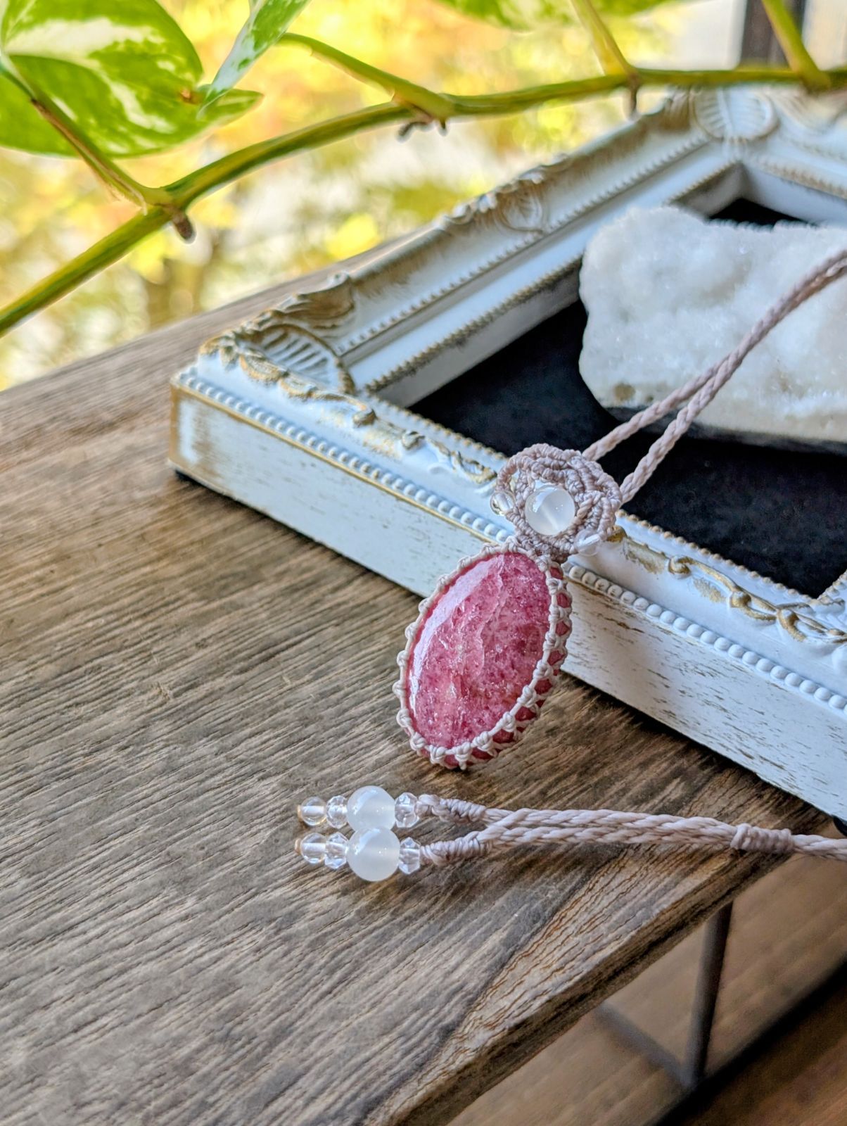 【美品】フカネ　Fukane stone ロードナイト ネックレス ペンダント 美品Fukane stone ロードナイトネックレス ロードナイト ネックレス