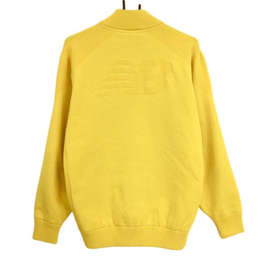 超 ニュー ンスゴルフ ニットジャケット イエロー 上部凸凹織 バックロゴ 裏地付き メンズ 6 XL ゴルフウェア Balance