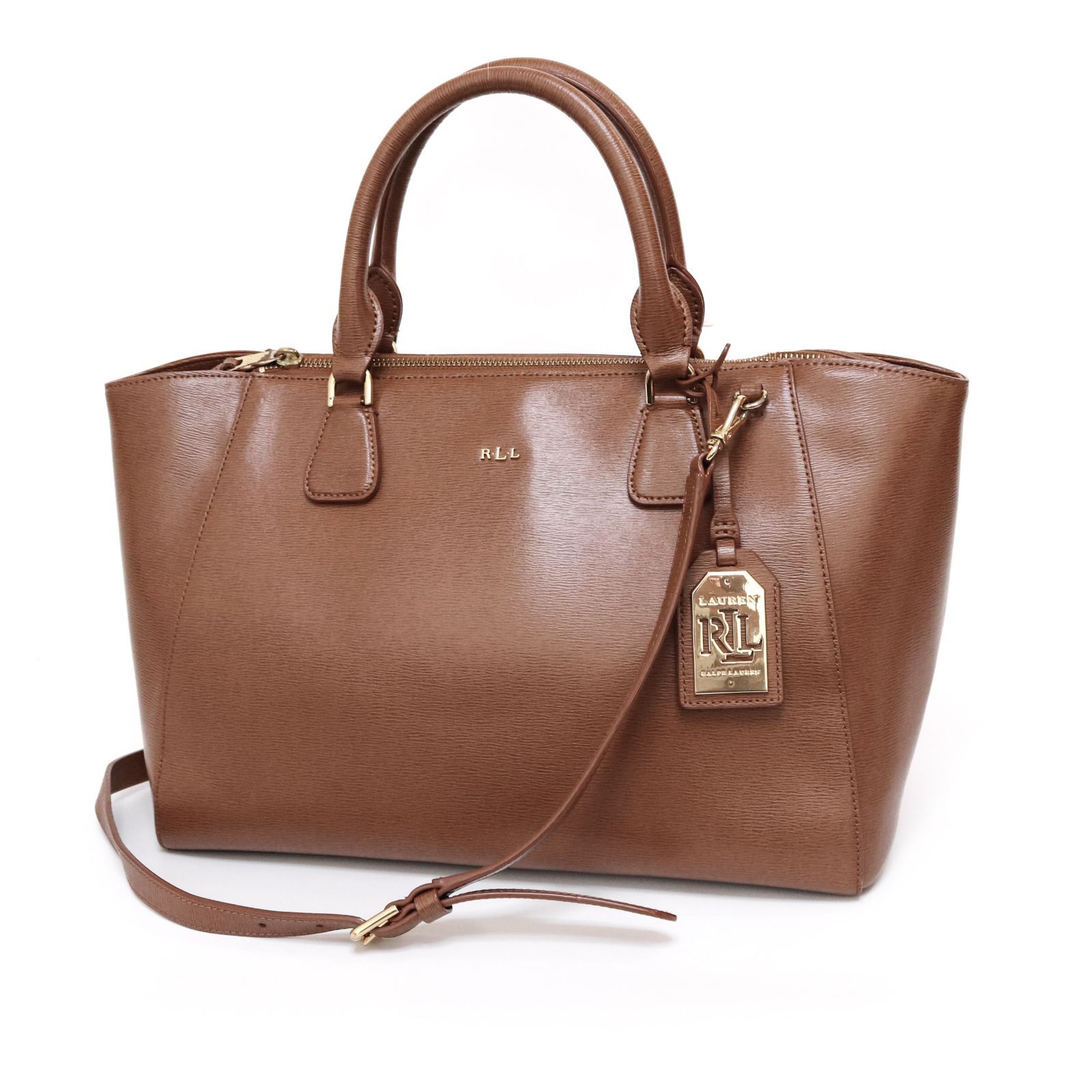 ラルフローレン 2way ショルダーバッグ ハンドバッグ 茶 ブラウン