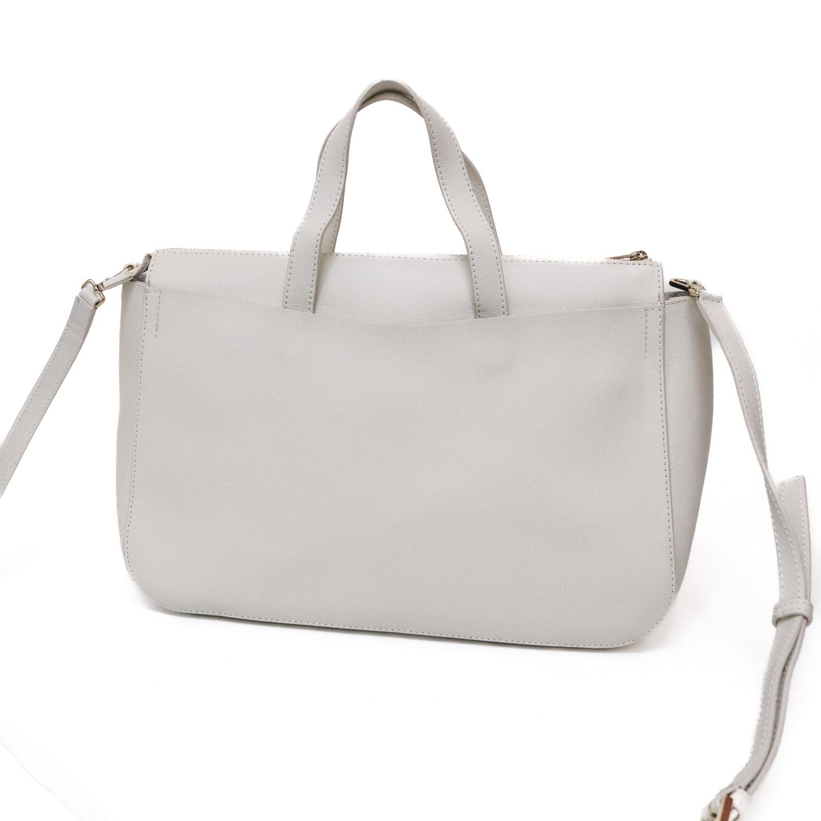 フルラ 2way ショルダーバッグ オリビア 白 ホワイト White レザー 本 