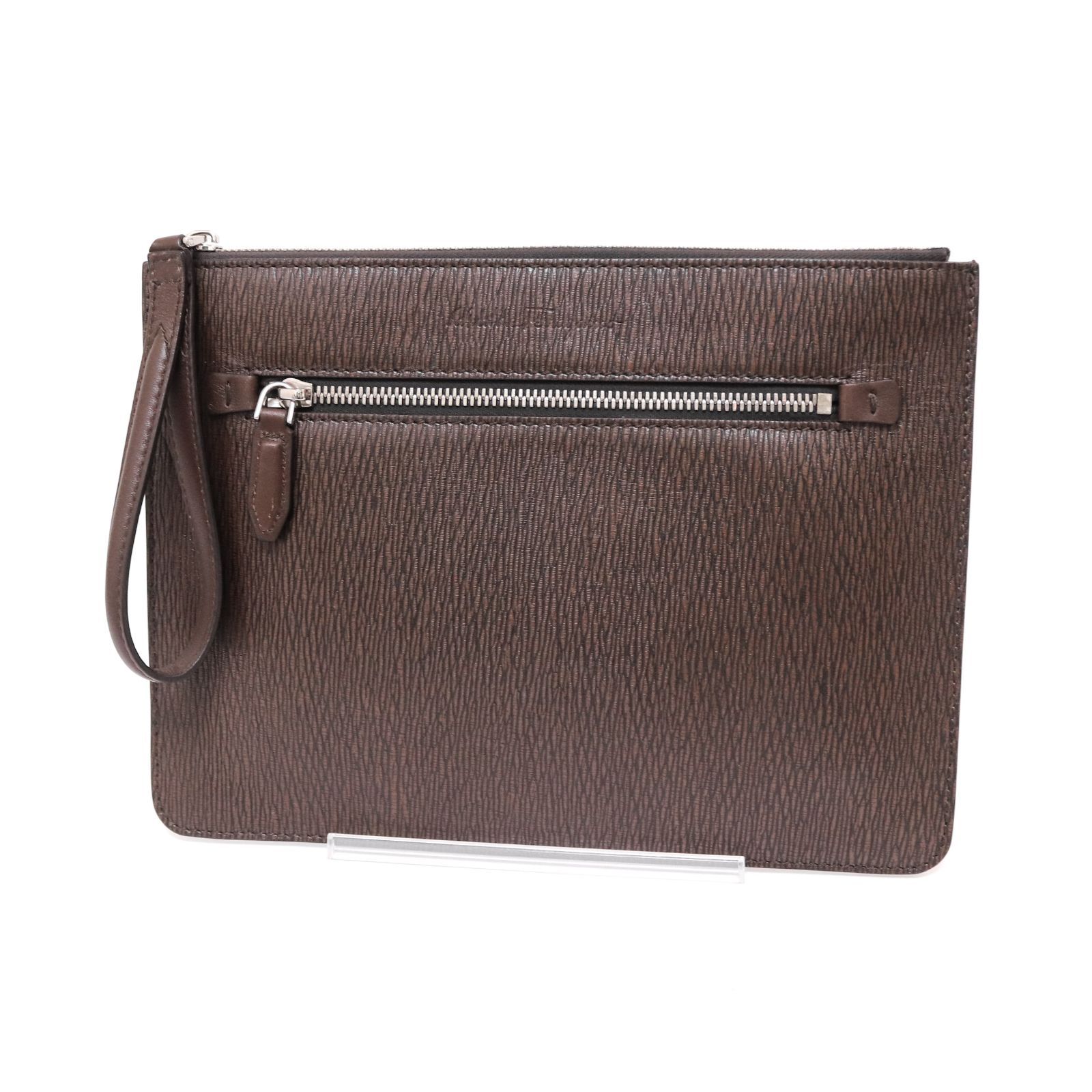 サルヴァトーレフェラガモ クラッチバッグ ドキュメントケース 焦げ茶 ダークブラウン Dark Brown レザー 本革 Salvatore Ferragamo