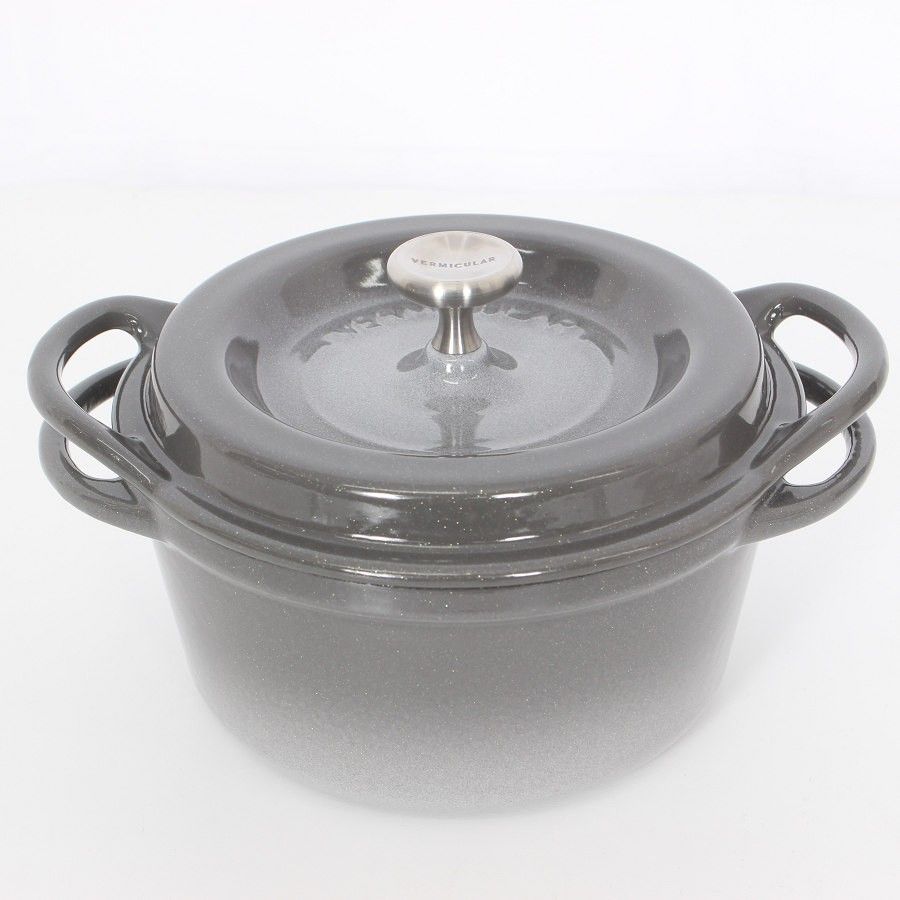 バーミキュラ オーブンポットラウンド 14cm GRY14R パールグレー 無水 ホーロー 両手鍋 本体