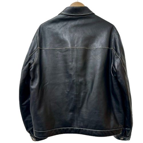 Hermes エルメス レザージャケット ラムスキン ブラックレザー 52