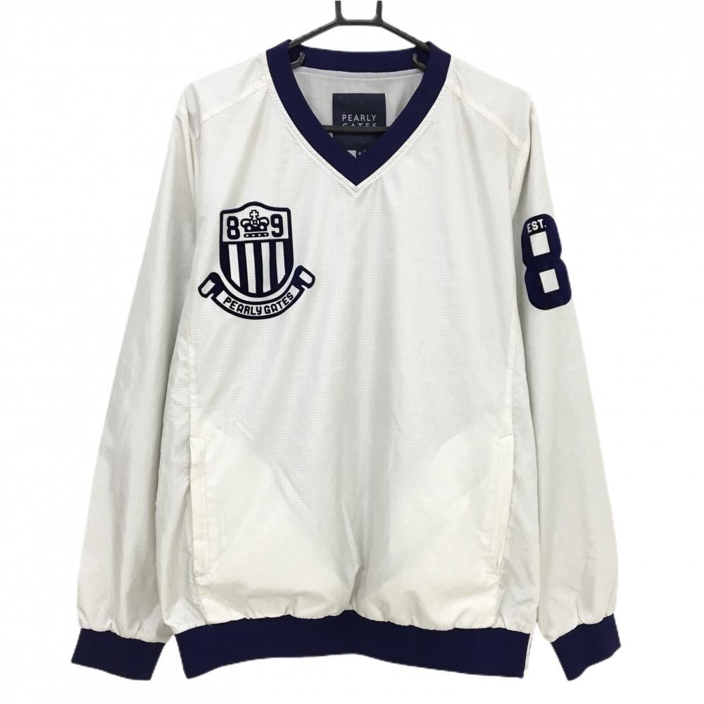 パーリーゲイツ スニード アイボリー×ネイビー ギンガムチェック地模様 蓄熱裏地 メンズ 6 XL ゴルフウェア PEARLY GATES