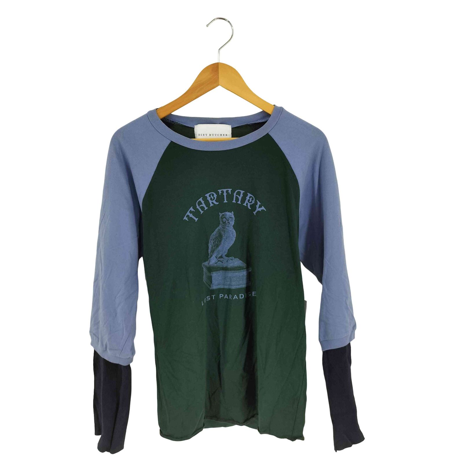 ダイエットブッチャー DIET BUTCHER ドッキングラグラン レイヤードラグラントップス メンズ 表記無