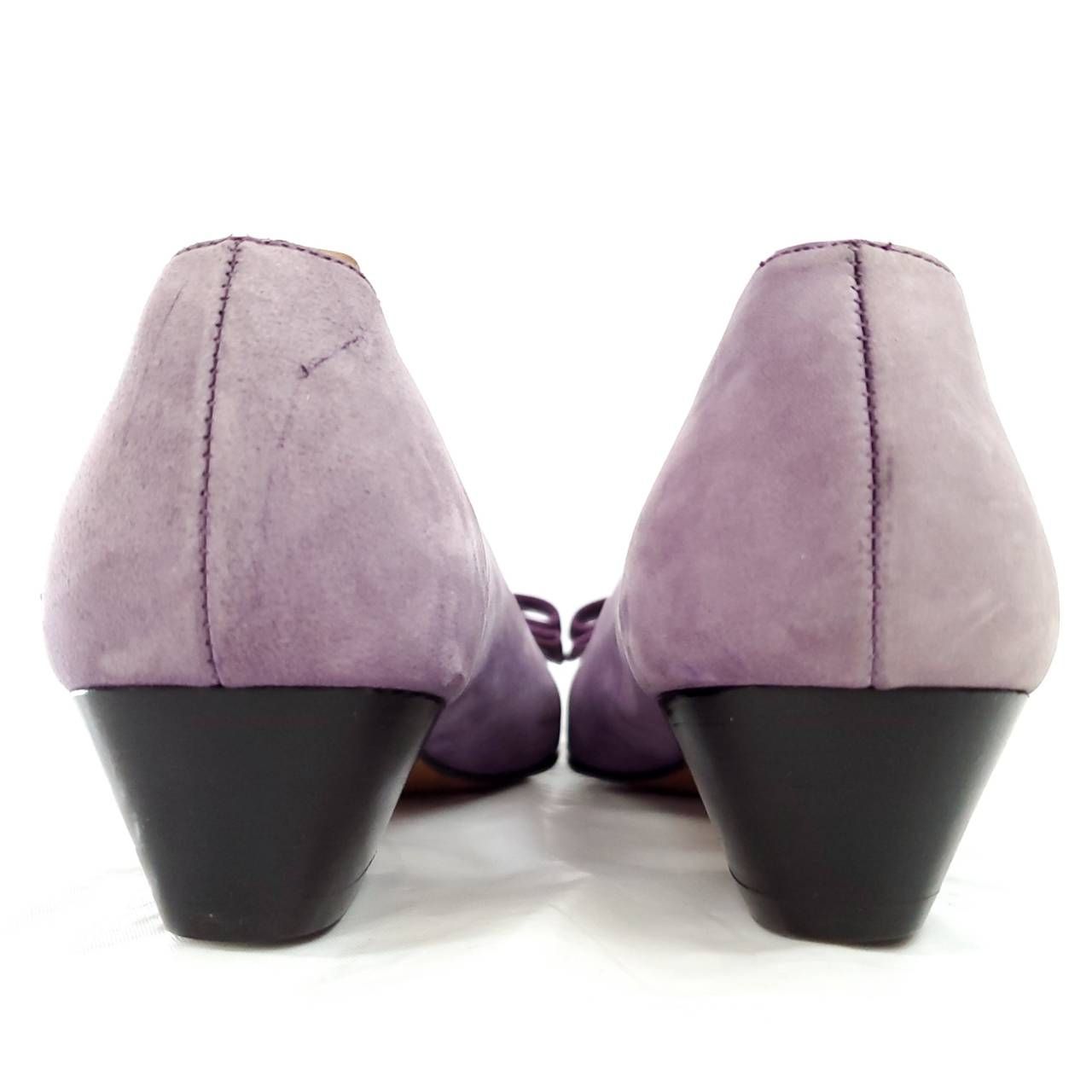 サルヴァトーレフェラガモ 新品 ヴァラ リボン スエード パープル US5.5