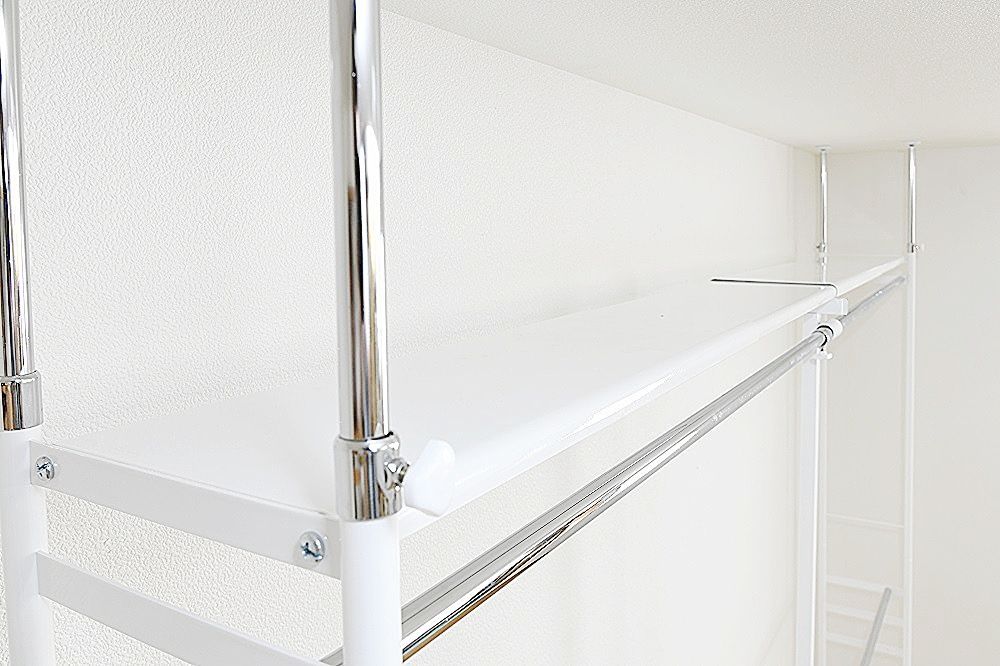ツッパリ クローゼットハンガーラック ホワイト/SK-80L-W(WH)-CH