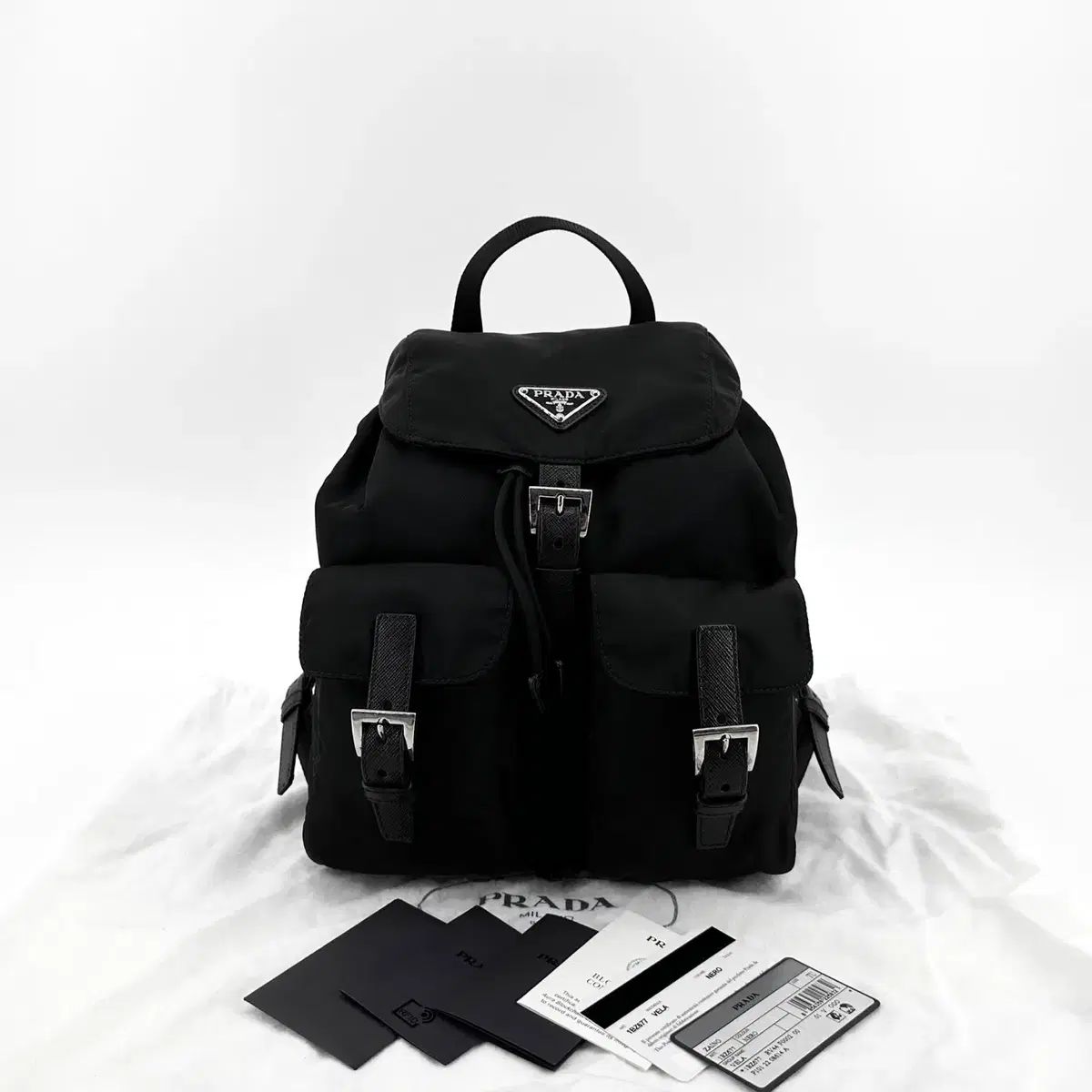 PRADA プラダ リナイロン 三角ロゴ バックパック ブラック 1BZ677