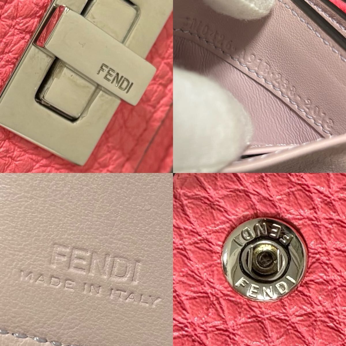 q26 フェンディ 三つ折り財布 ピーカブー ピンク Fendi レザー - メルカリ