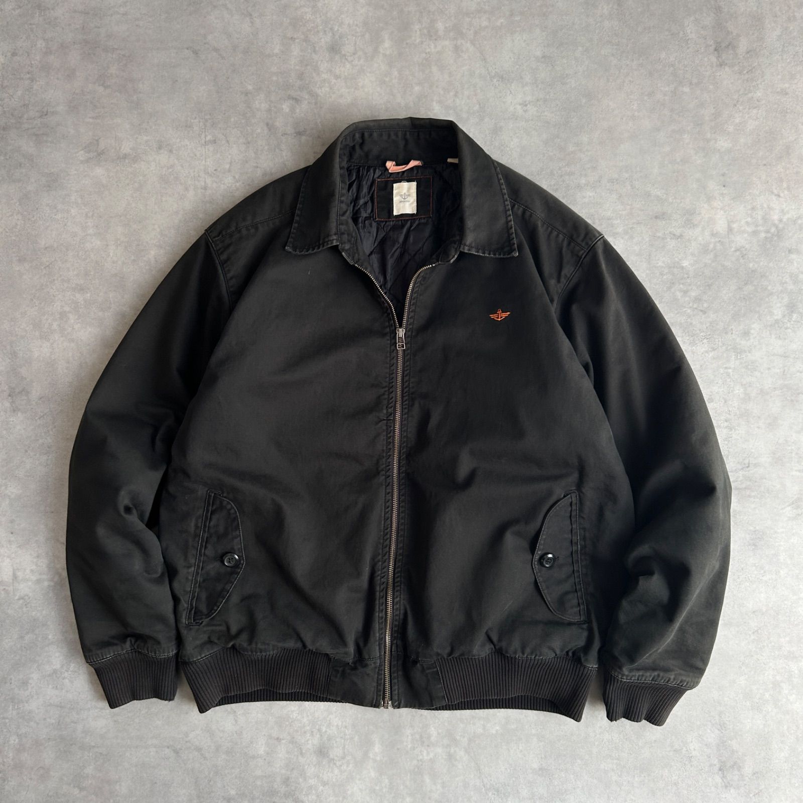 00s〜 DOCKERS 中綿ブルゾン コットンツイル生地 裏地キルティング スイングトップ ノームコア ブラック 黒 XL jmaple