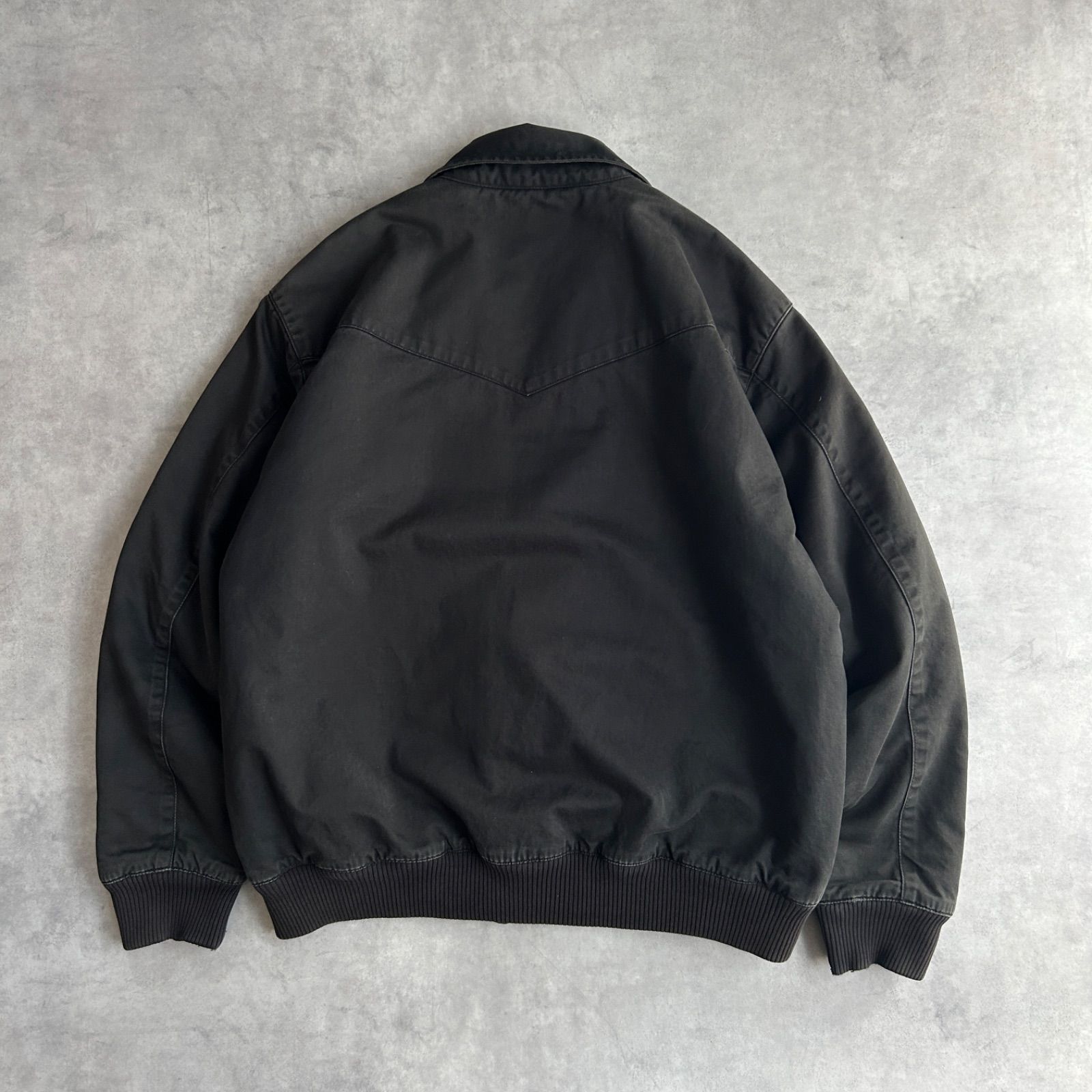 00s〜 DOCKERS 中綿ブルゾン コットンツイル生地 裏地キルティング スイングトップ ノームコア ブラック 黒 XL jmaple