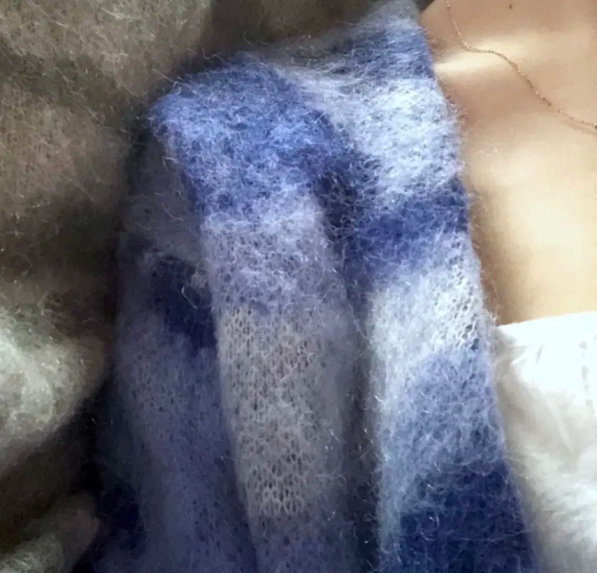 ビバスタジオ ブルー モヘア カーディガン