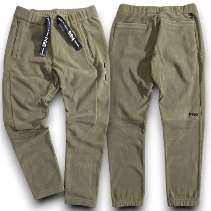 PGG by PEARLY GATES ピージージー パーリーゲイツ ゴルフ リースボンディング 切替デザイン 無地 ストレッチ ロングパンツ ゴルフウェア 268-2231001 定価3.5万 カーキ 039 51103 w 05