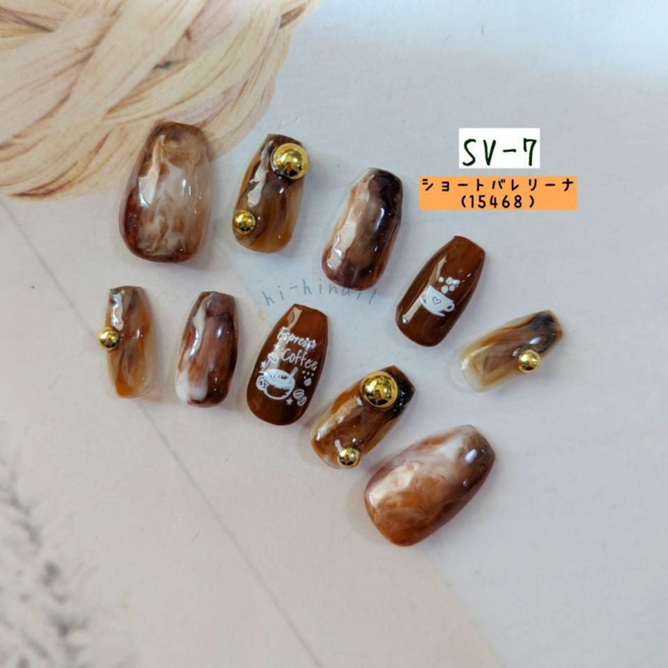 カフェオレ カフェラテ ニュアンス ネイルチップ - メルカリ