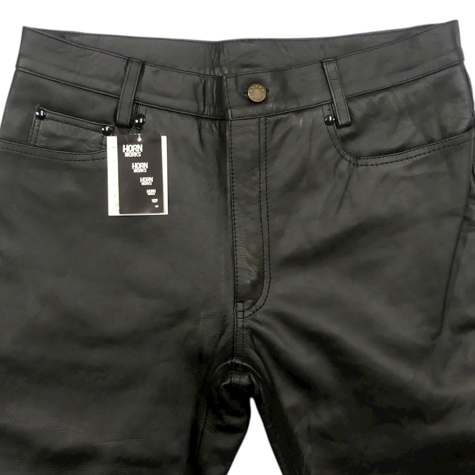 未使用 HORN WORKS ホーンワークス レザーパンツ トップ W34 本革