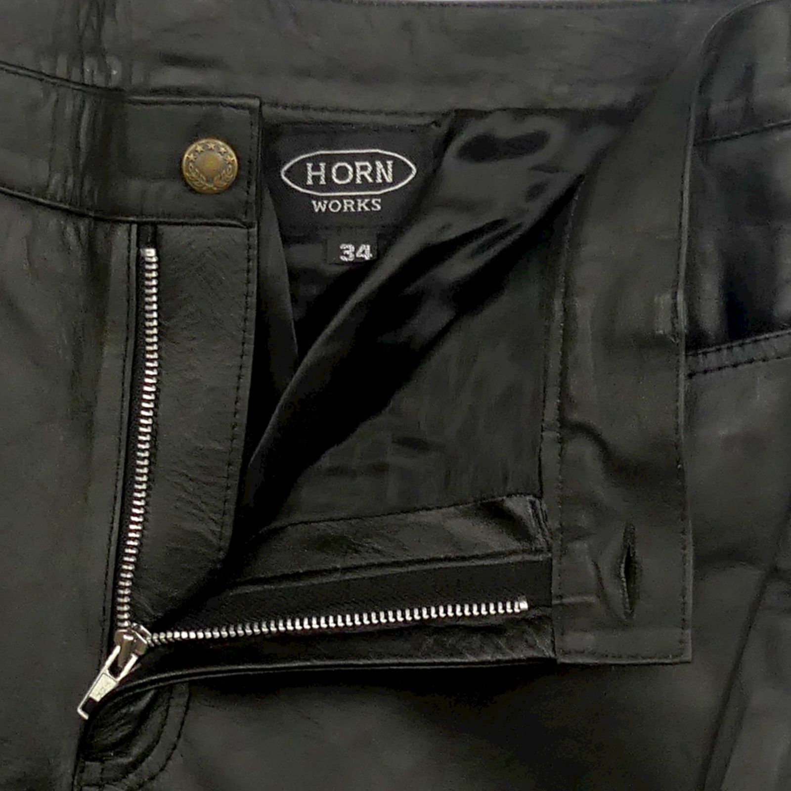 未使用 HORN WORKS ホーンワークス レザーパンツ トップ W34 本革