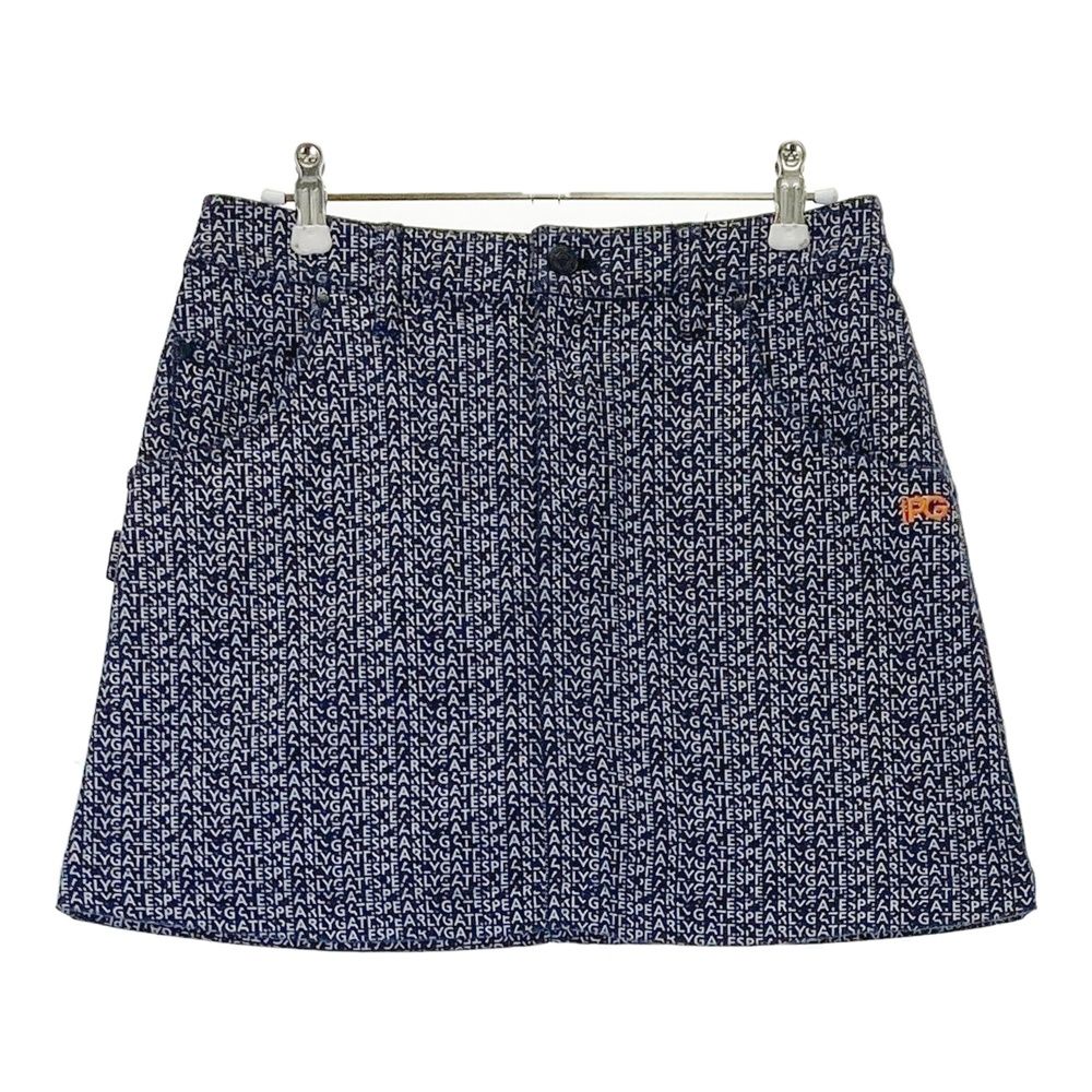 サイズ 0 PEARLY GATES パーリーゲイツ ストレッチスカート ロゴ総柄 ネイビー系 240101558909 ゴルフウェア レディース ストスト