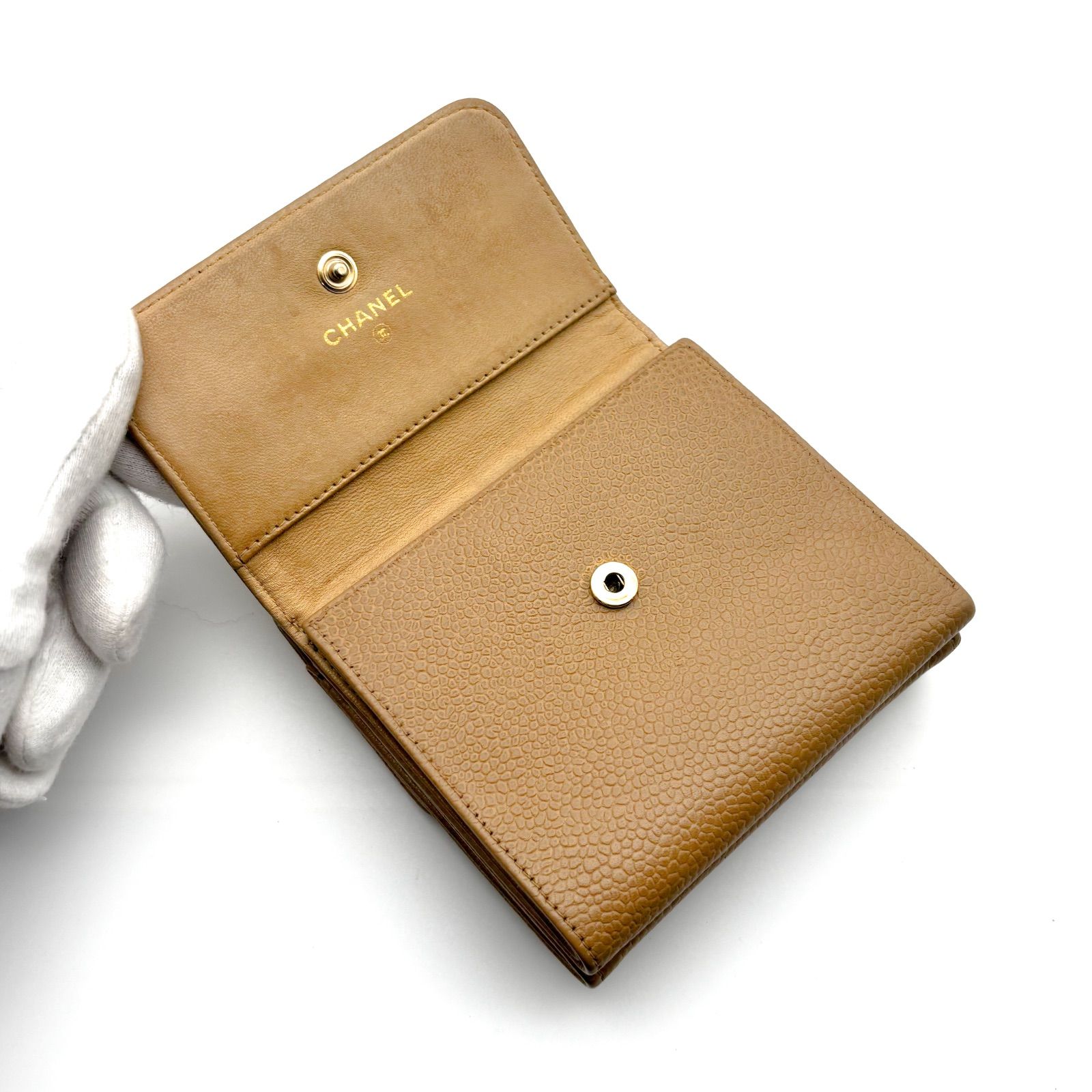 m♡様 CHANEL キャビアスキン ココステッチ 折り財布 Wホック w10 m♡様 CHANEL キャビアスキン ココステッチ 折り財布 Wホック w10