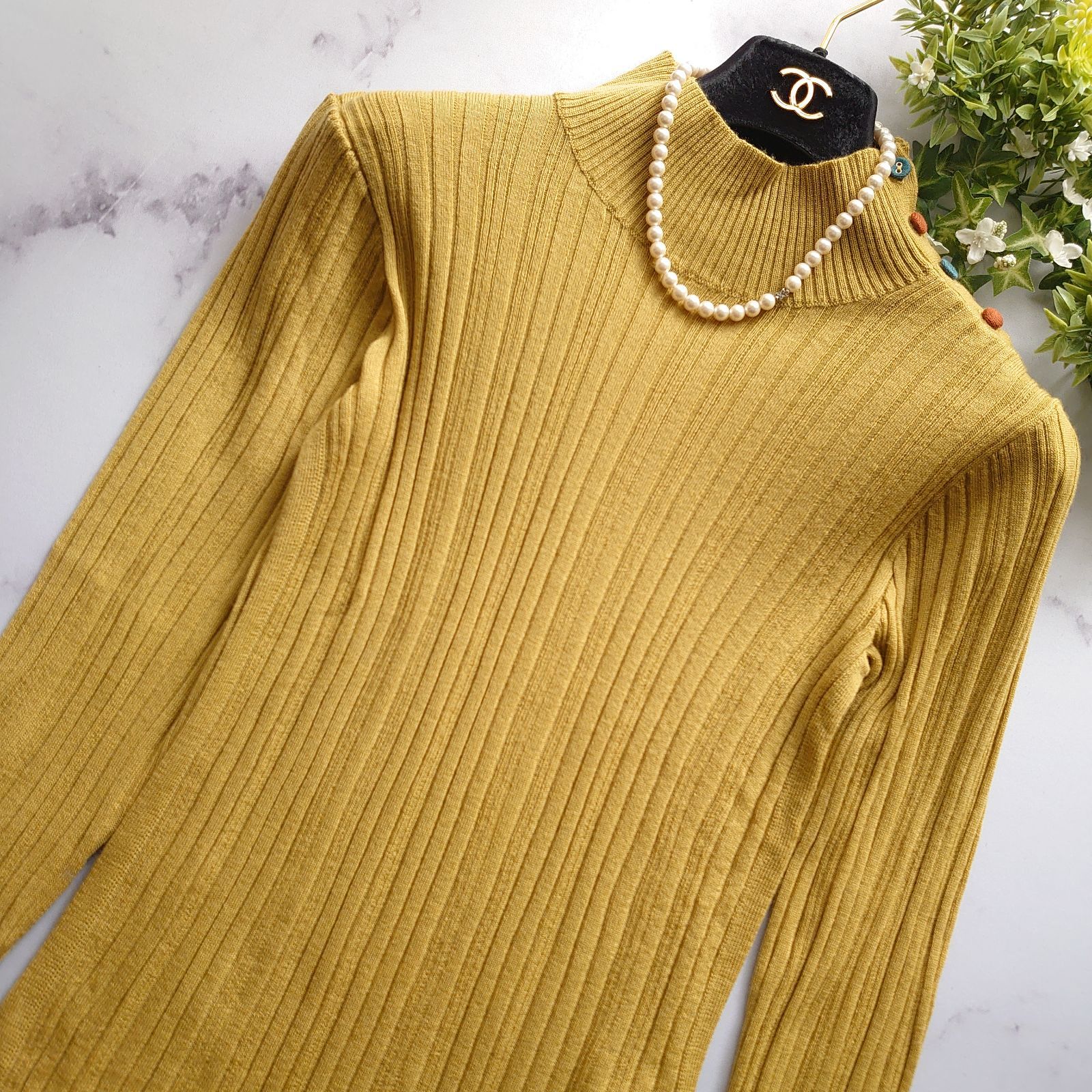 24AW ホコモモラ リブニット セーター ウール ハイネック