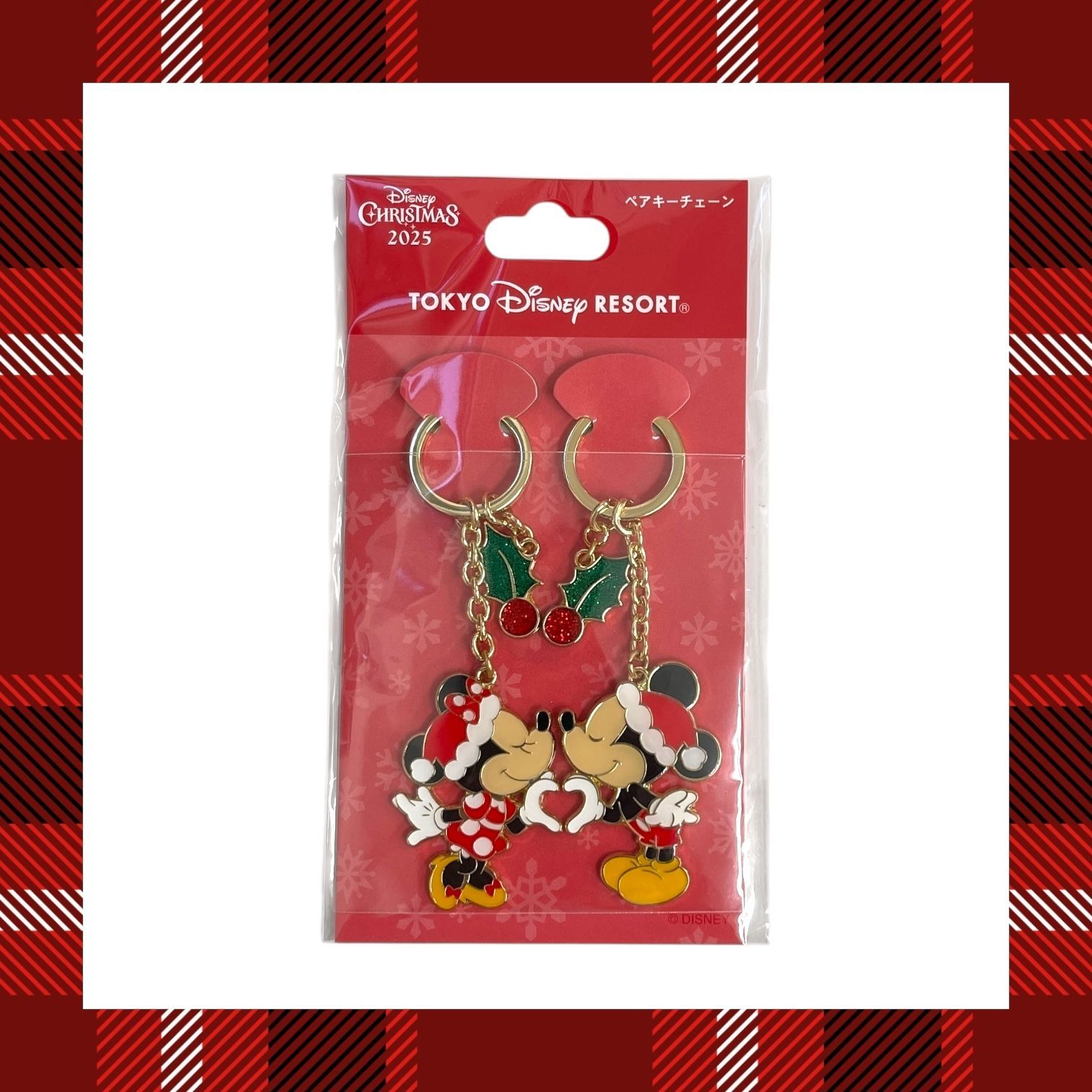 ディズニー クリスマス 2025【ペアキーチェーン】ミッキー＆ミニー