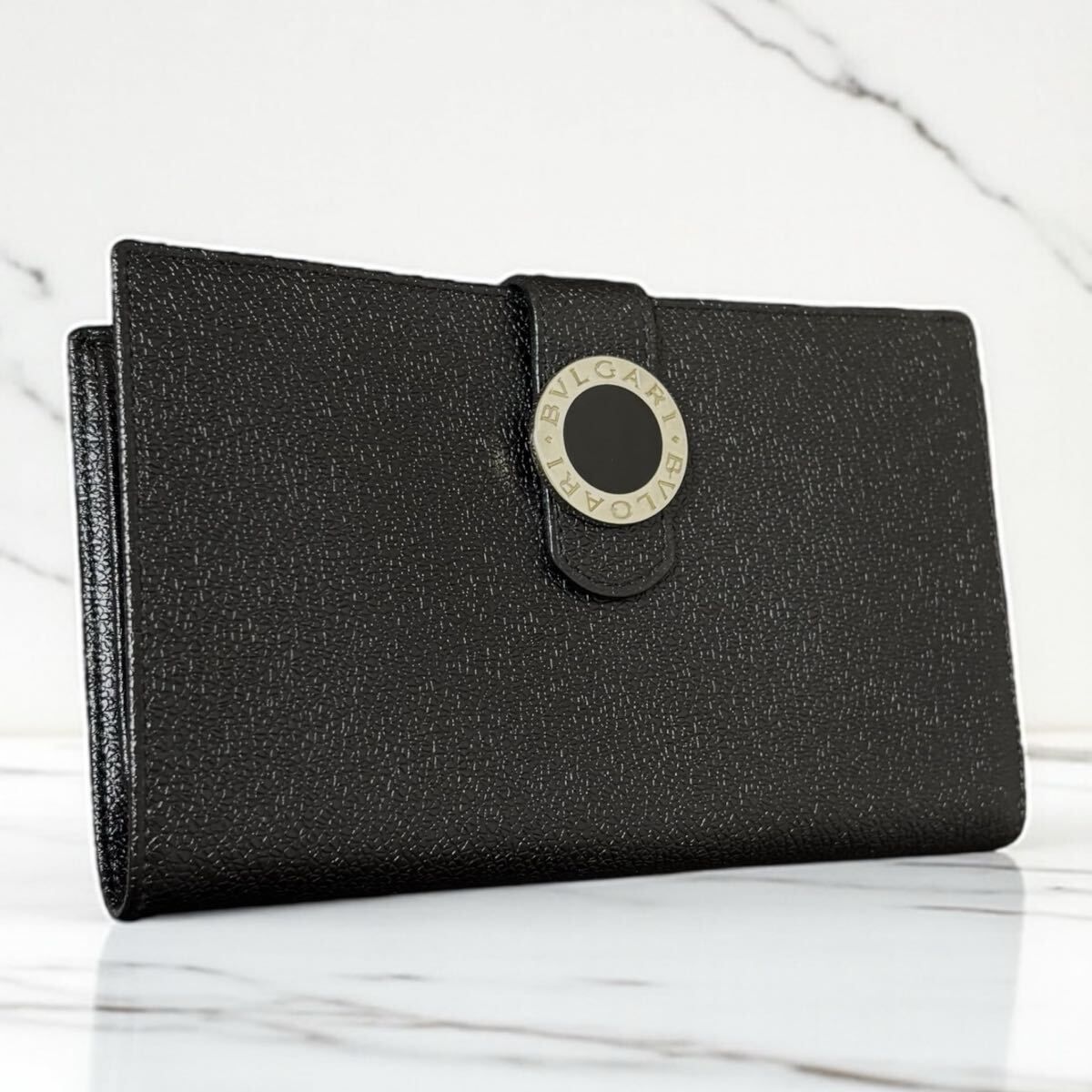 q43 ブルガリ 長財布 二つ折り財布 ビーゼロワン ブラック BVLGARI 黒