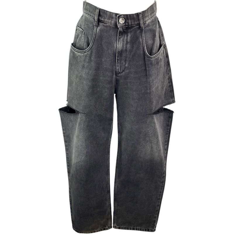 メゾン マルジェラ Maison Margiela カットアウトルーズデニムパンツ S51LA0051 ブラック コットン メンズ デニムパンツ