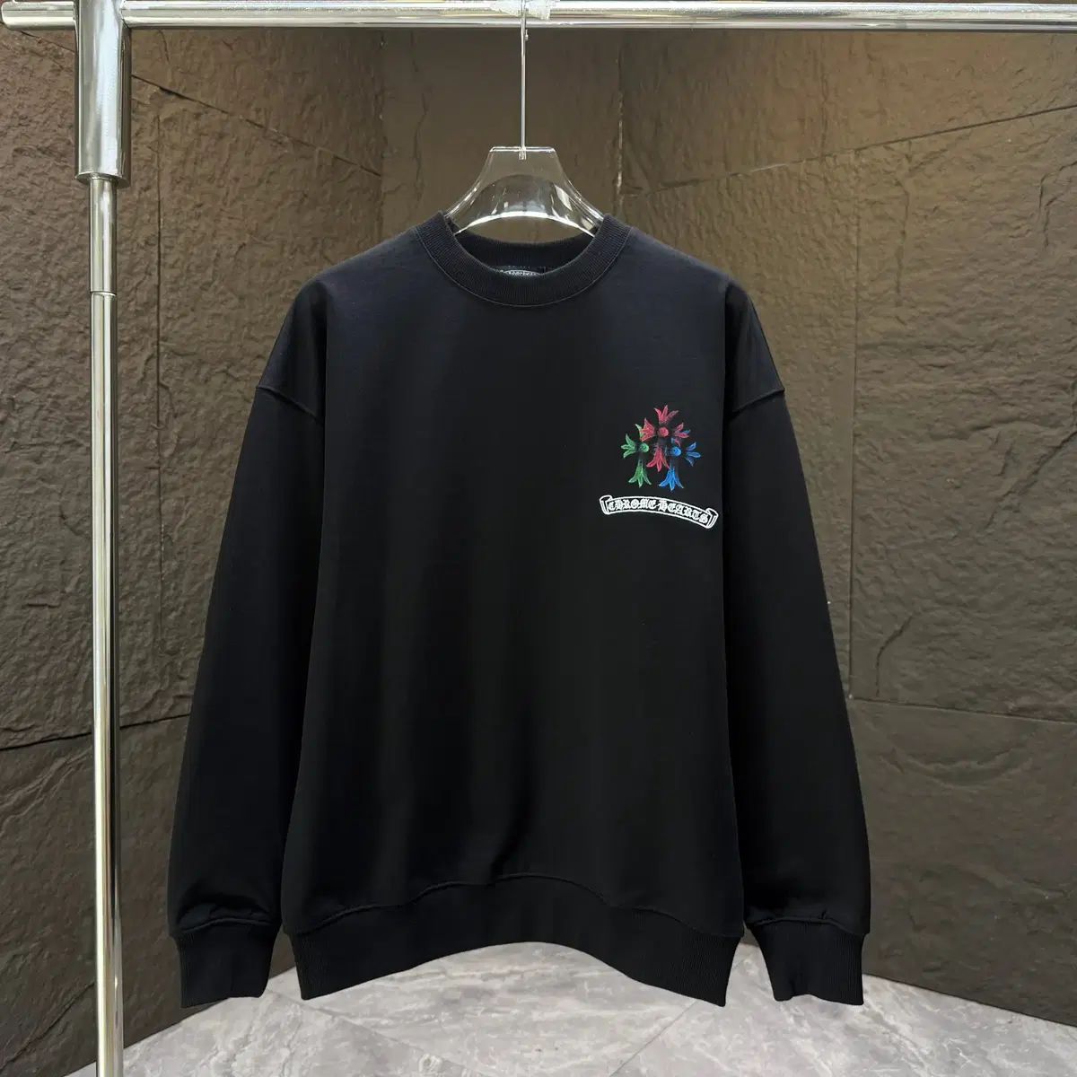 CHROME HAEATS クロムハーツ ユニセックス カジュアル ロゴ ブラック スウェット