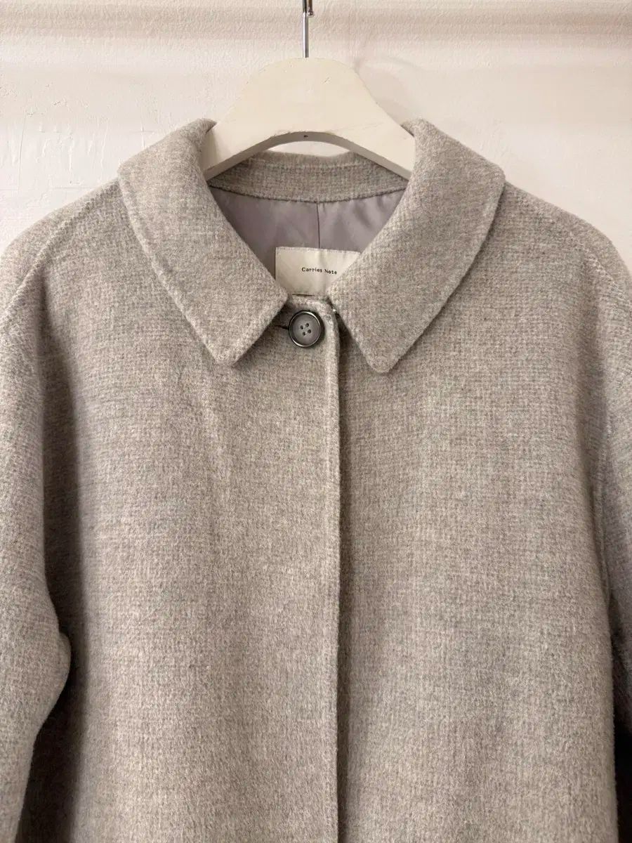 ウール 75 カシミア 6 グレー ショート コート