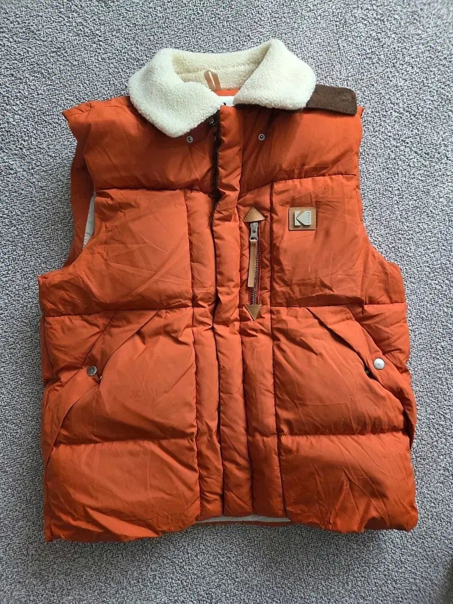 KODAK コダック オレンジ ダウン ベスト S