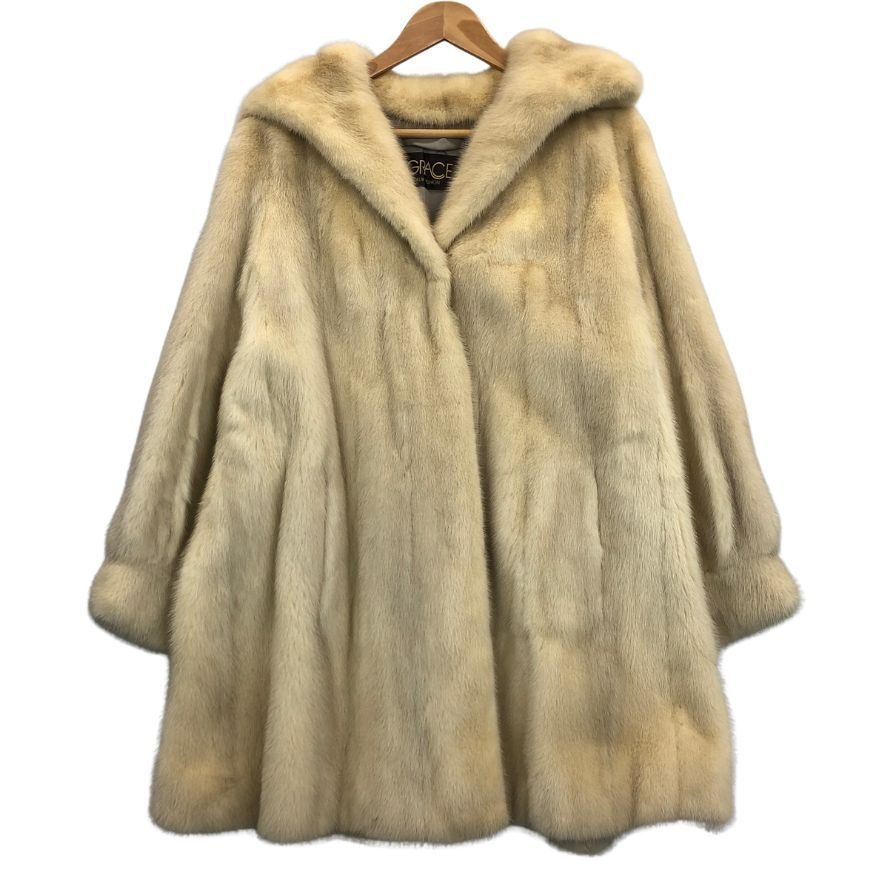 グレース ファー ファッション ハーフコート ミンク想定 ホワイト AFF24