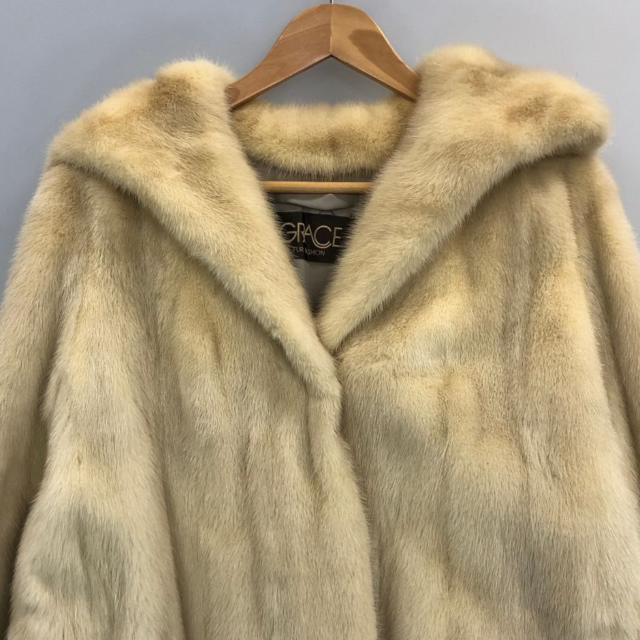 グレース ファー ファッション ハーフコート ミンク想定 ホワイト AFF24