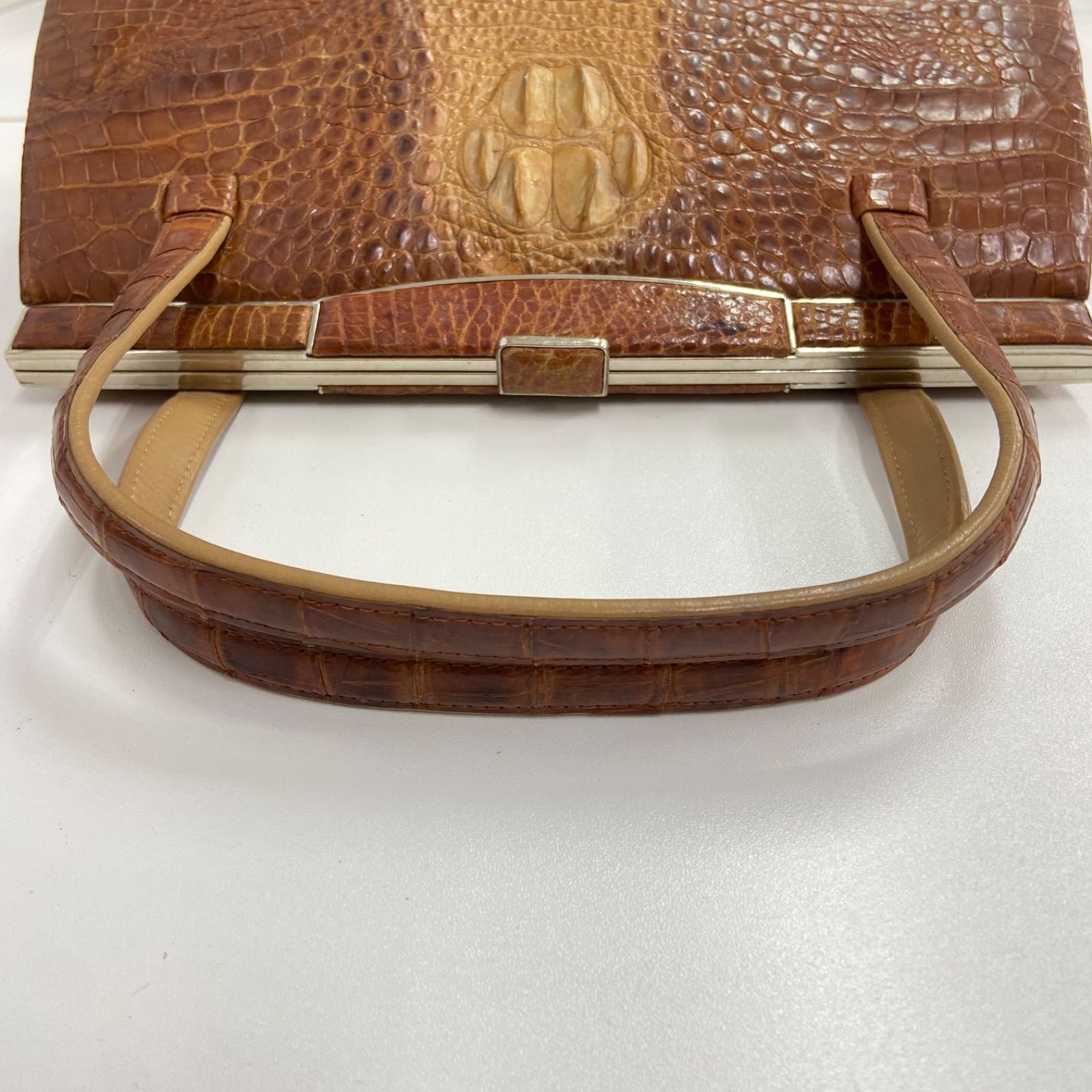  クロコダイル レザー ハンドバッグ ヴィンテージ ハンドバッグ バッグ