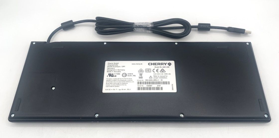 産業用コンパクトキーボード CHERRY G 84 2 トラックボール付き USB 英語US配列 高耐久 小型 軽量 チェリー 産業機器 サーバー POS 端末用