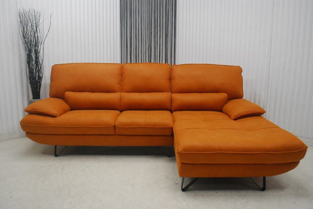  アウトレット 現品限り 一部 大 北欧調モダン L型カウチソファーセット オレンジ リビング家具 250407 ムラーノスモール左カウチ 北欧ソファ 2人掛け 3人掛けソファ ソファ ソファベッド