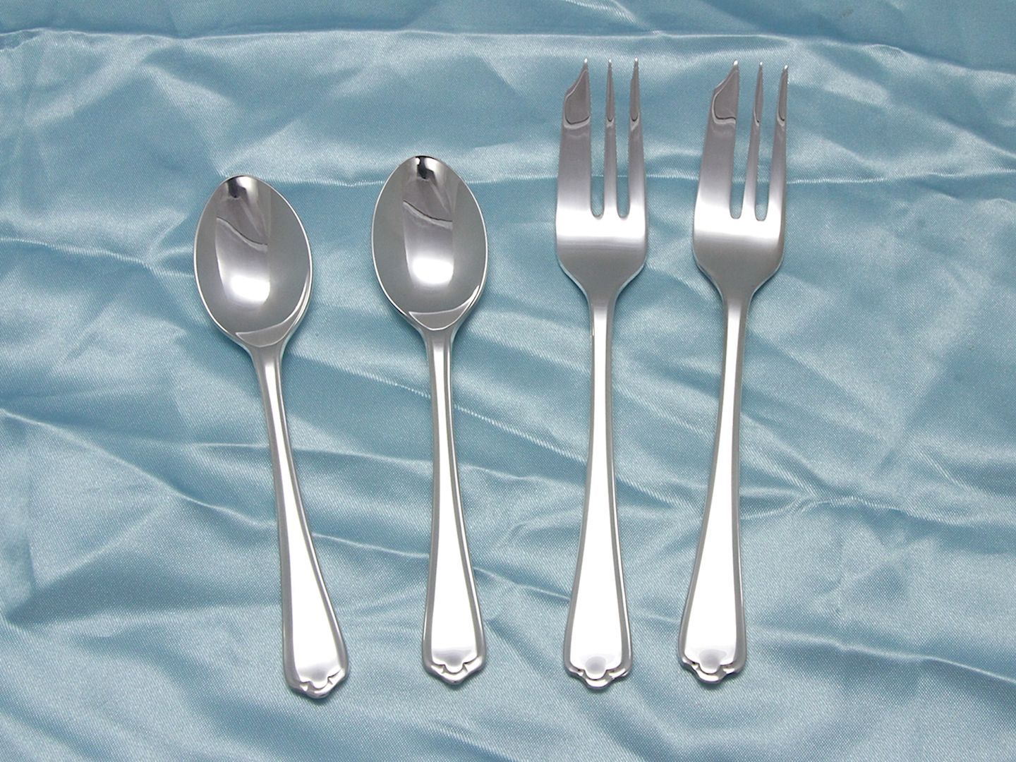 英国製 ケーキフォーク2本 コーヒースプーン2本 NPNS A1 シルバー