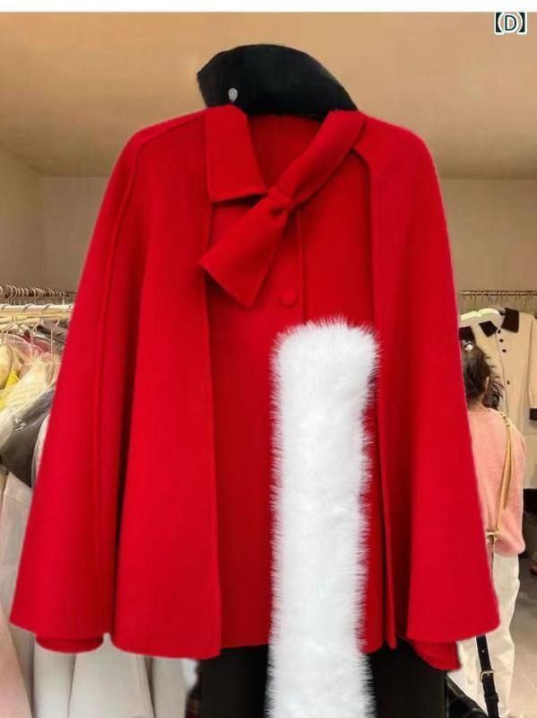 コート レディース 秋冬 ウール ミドル丈 Aライン ゆったり ラウンドネック 長袖 無地 かわいい 公主風 ファッション アウター 米白 黒 赤 WWW_OPDRERGINERDOGAN_COM