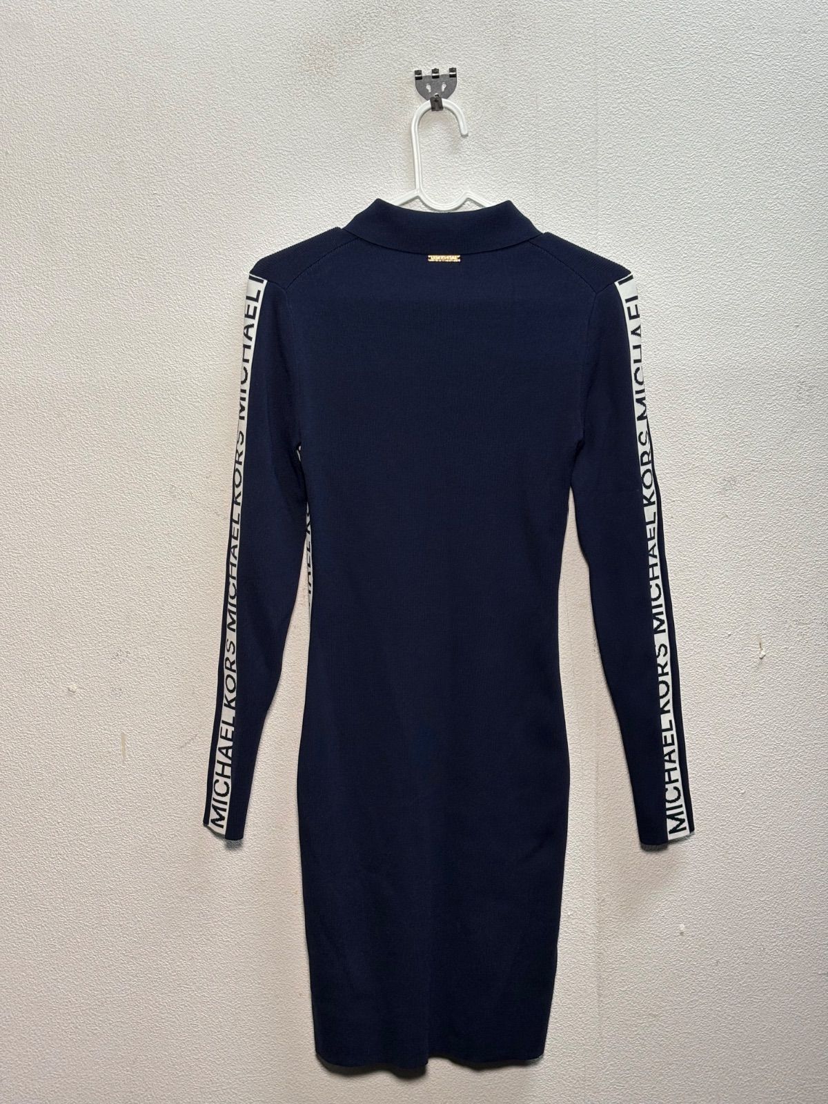 マイケルコース MICHAEL KORS ワンピース 長袖 紺 ニット タイト XS
