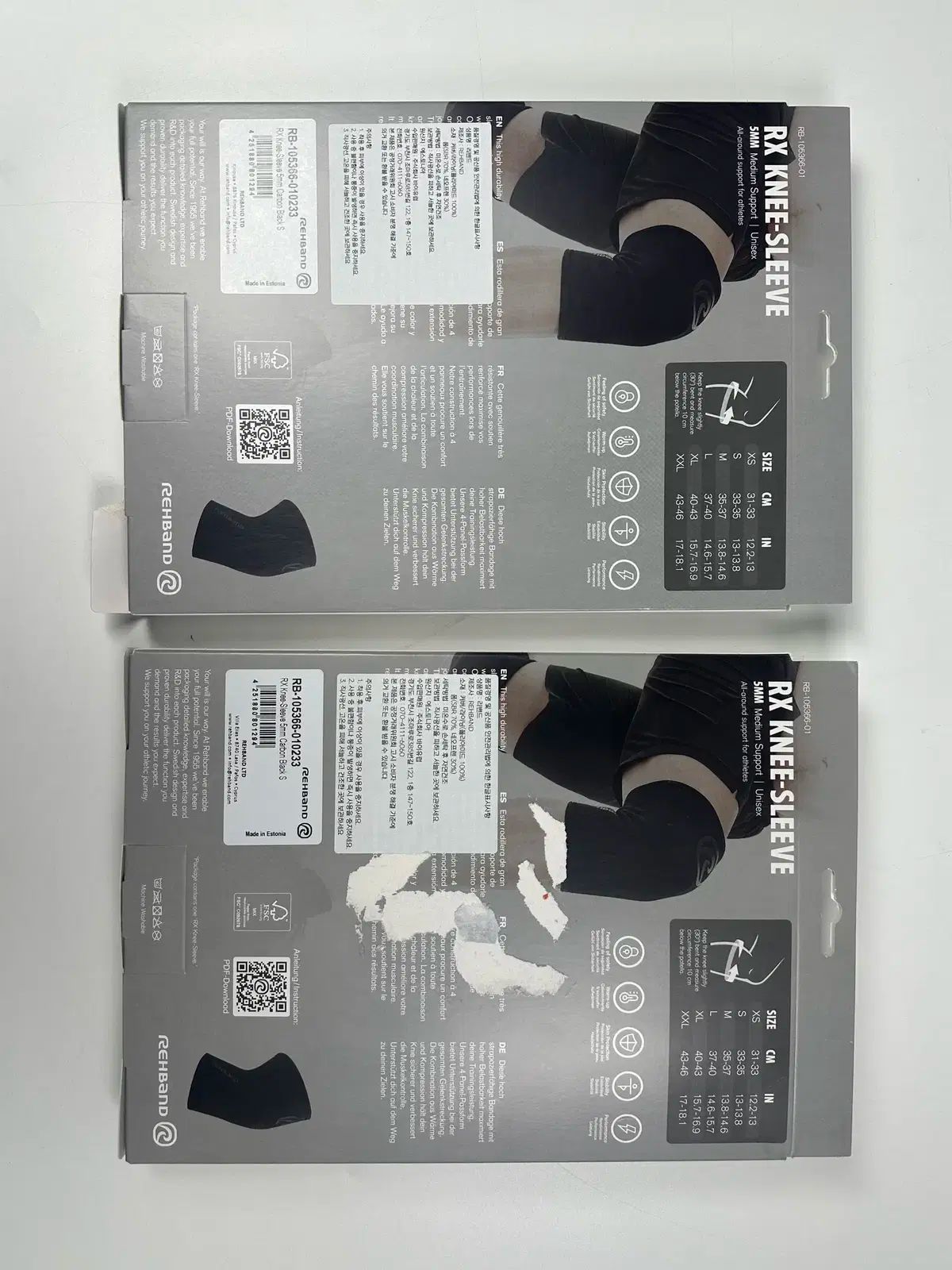 11 14 1番 LEEバンド膝サポーター RX 5 mmカーボンブラック S セット