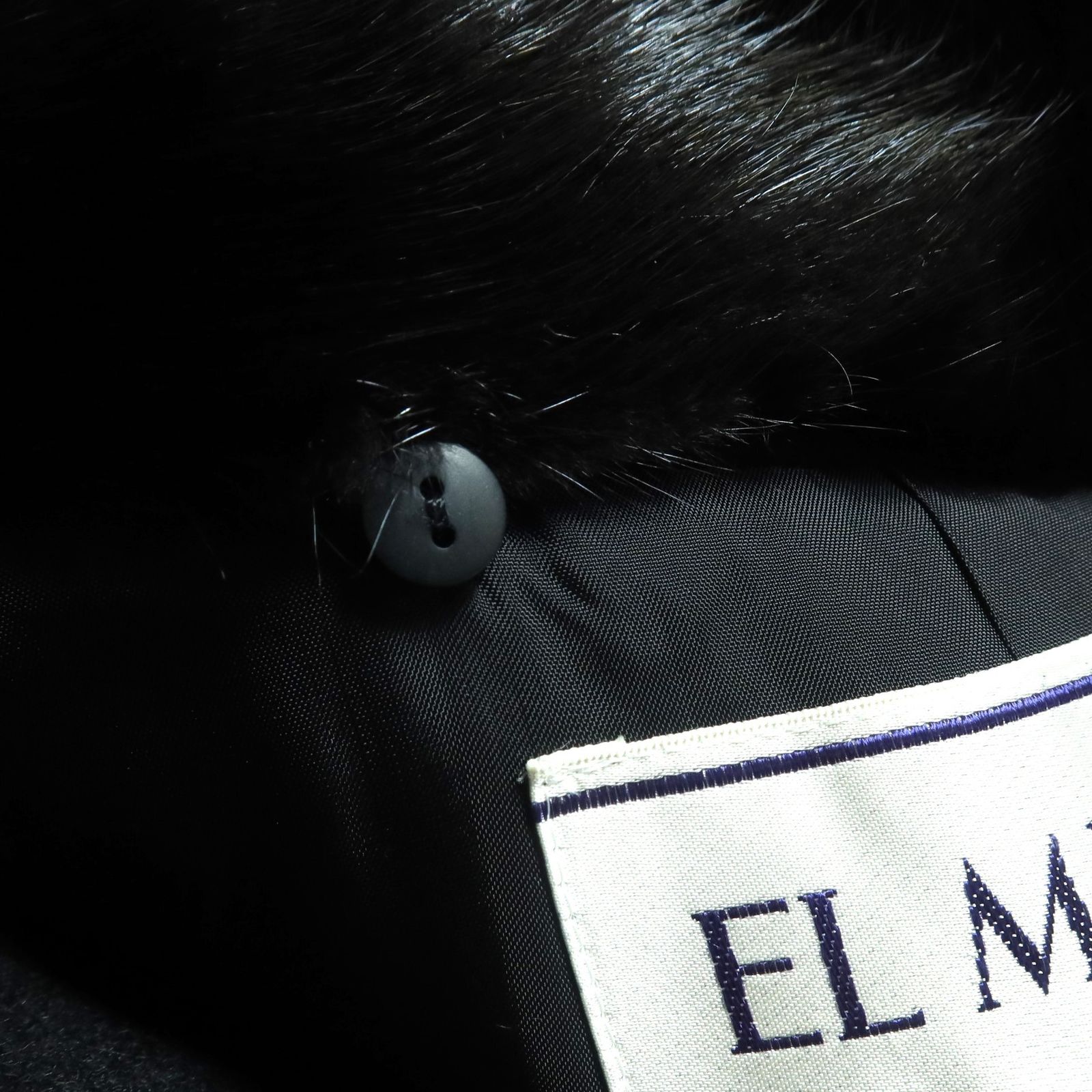 新品未使用】エルミダ☆カシミヤ100％コート ミンクの襟付き！サイズ12