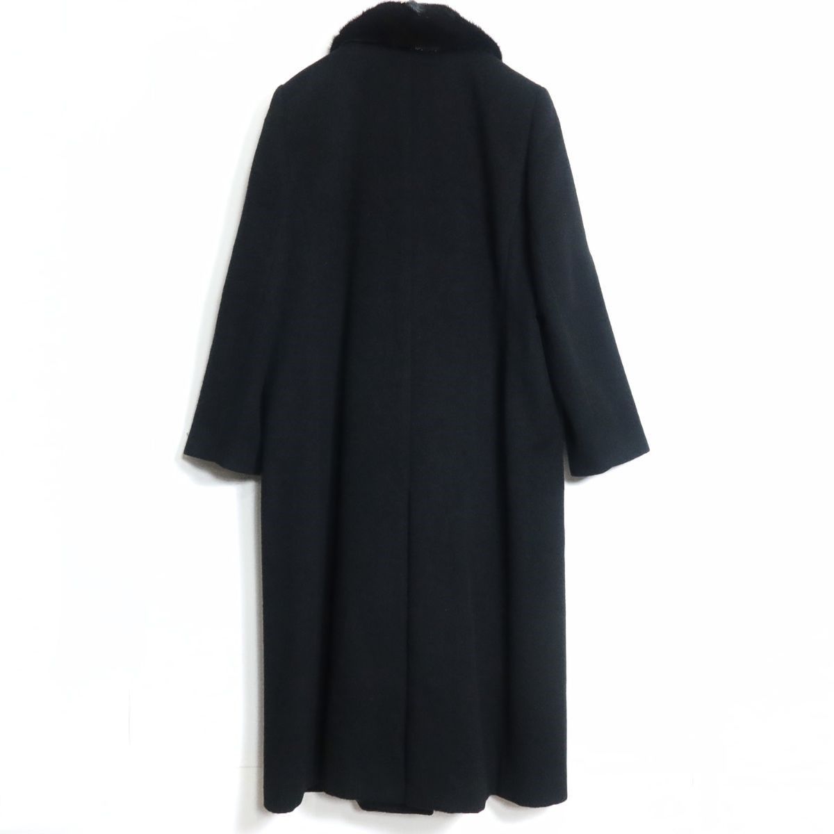 新品未使用】エルミダ☆カシミヤ100％コート ミンクの襟付き！サイズ12