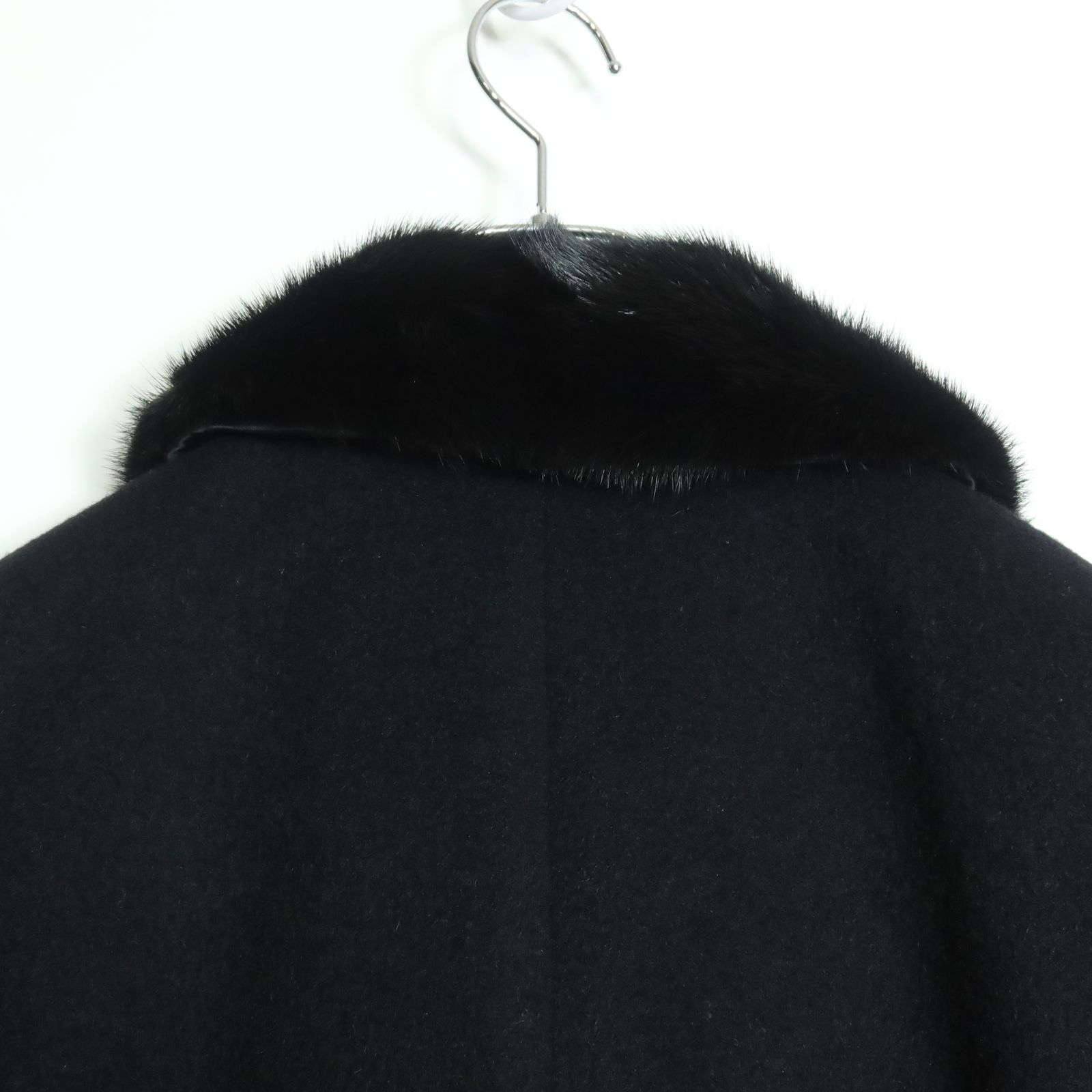 新品未使用】エルミダ☆カシミヤ100％コート ミンクの襟付き！サイズ12