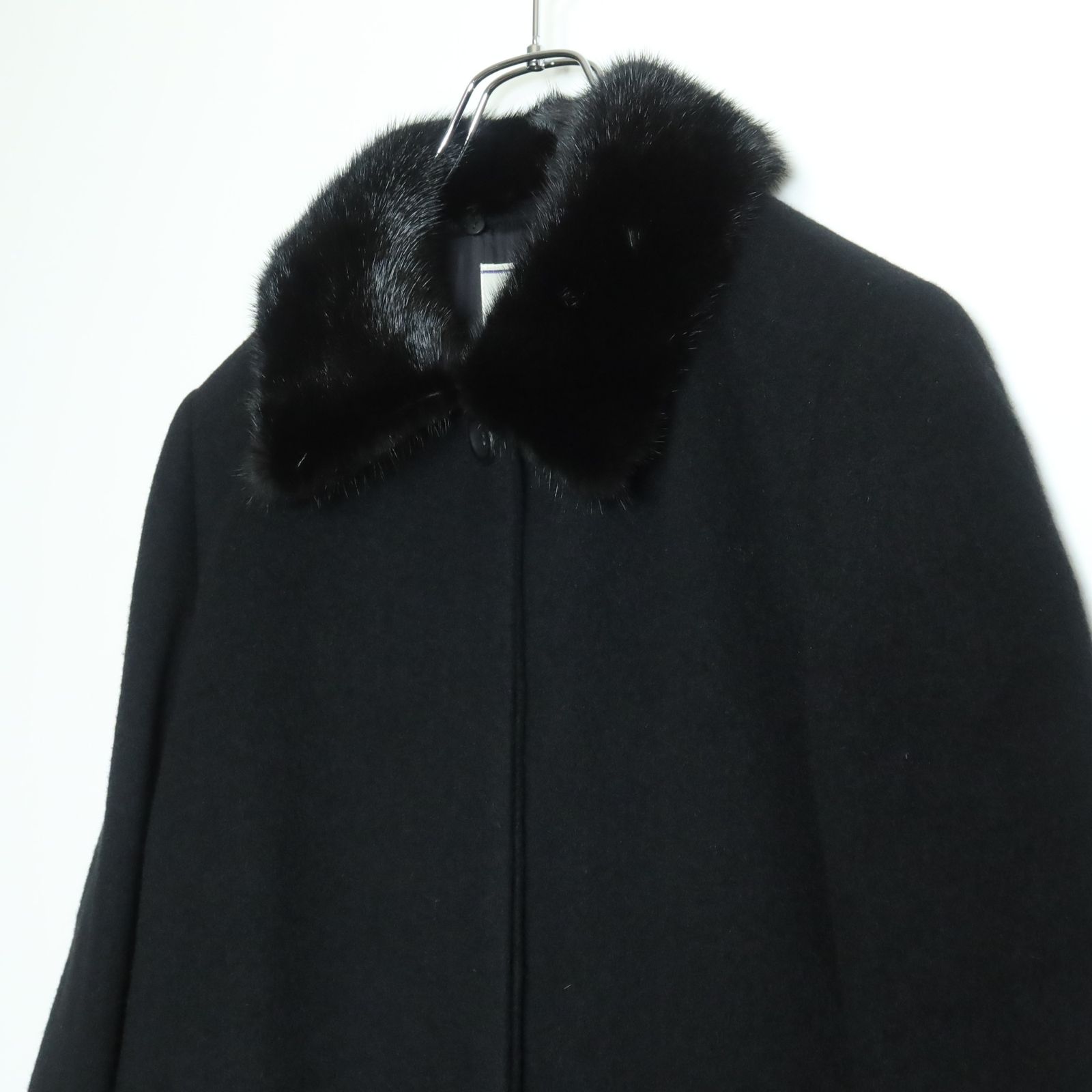 新品未使用】エルミダ☆カシミヤ100％コート ミンクの襟付き！サイズ12