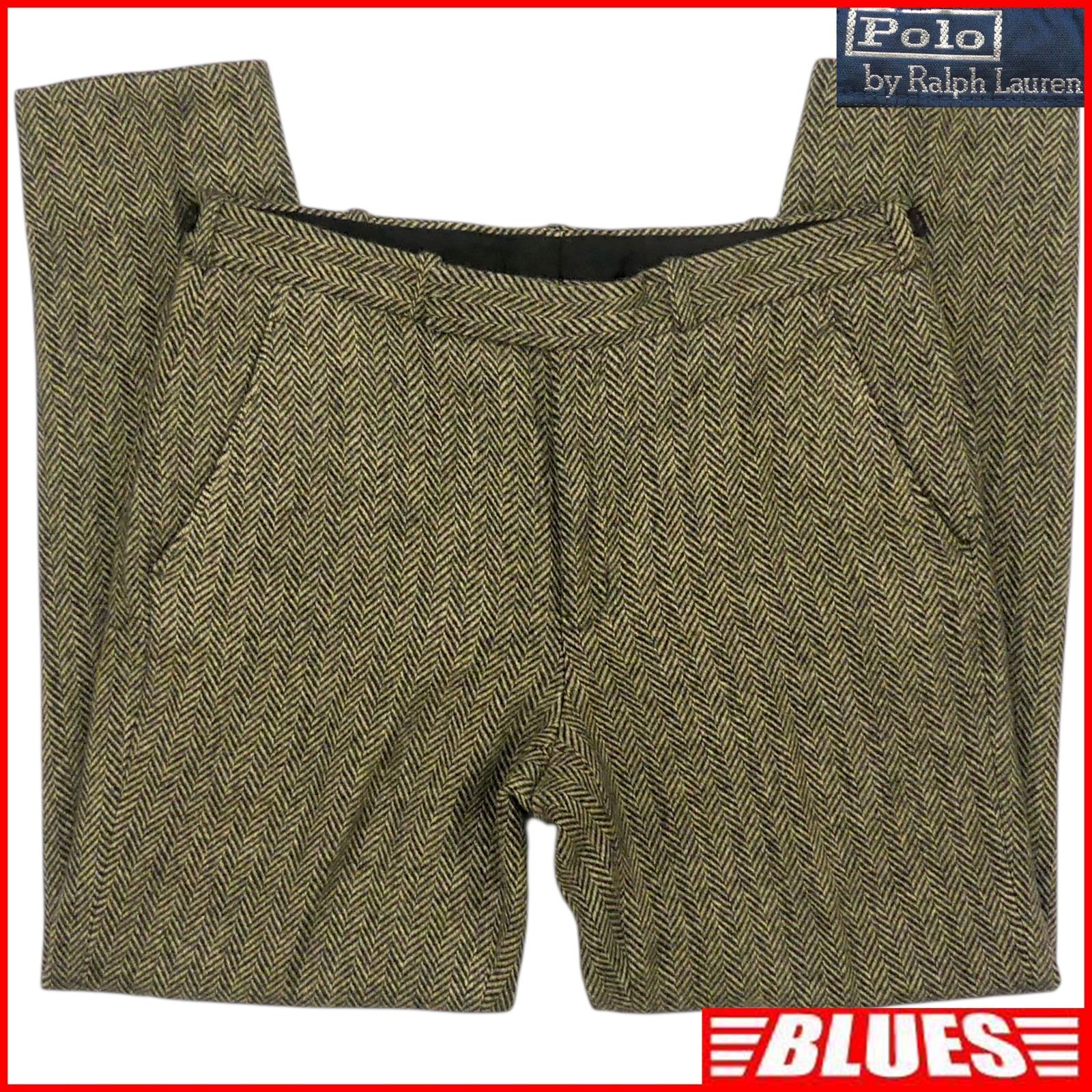 POLO RALPH LAUREN ラルフローレン スラックス W32 ヘリンボーン 古着 メンズ ウール ツイード パンツ_ウエスト78cmから82cm一覧 SEULB屋着古 TY4109