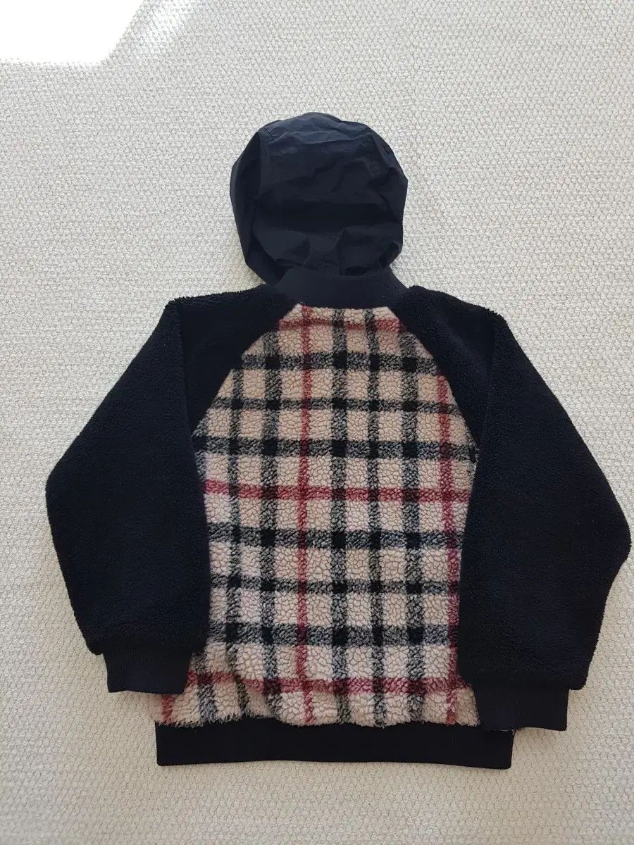 ダックスキッズ CHECK ボア フリース フード アウター 140