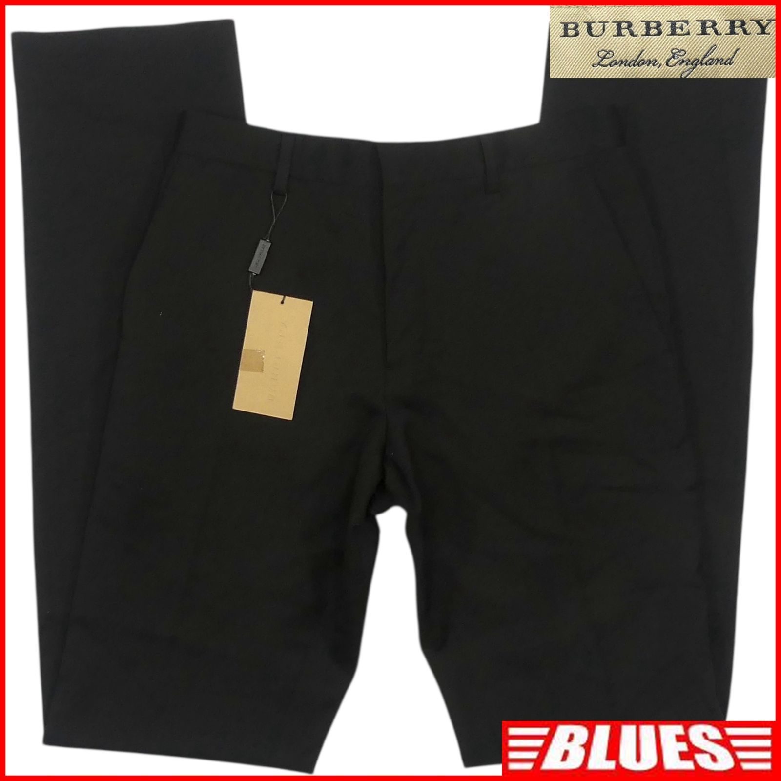 BURBERRY LONDON バーバリーロンドン イタリア製 スラックス ウール 44 メンズ 黒 ブラック バーバリー_ウエスト72cm以下一覧 SEULB屋着古 TY4111