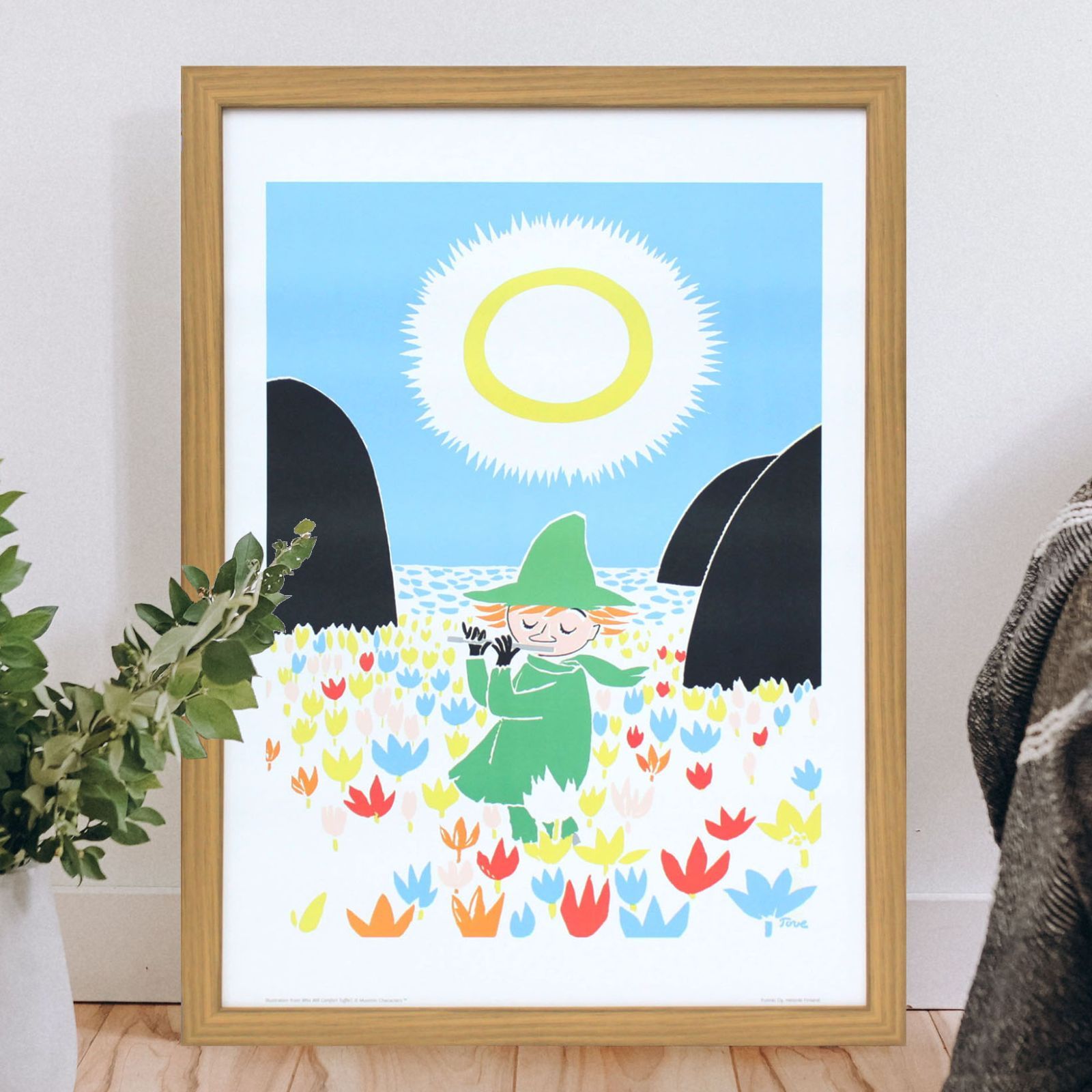 ムーミン 北欧 Putinki スナフキンの横笛 フレーム フック付アートポスター 絵画 インテリア アート