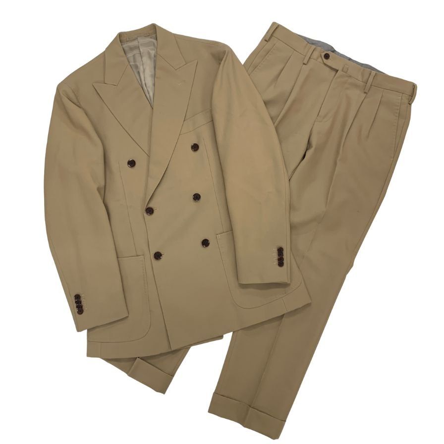 ヒルトン スーツ セットアップ ダブル ベージュ サイズL AFA 22
